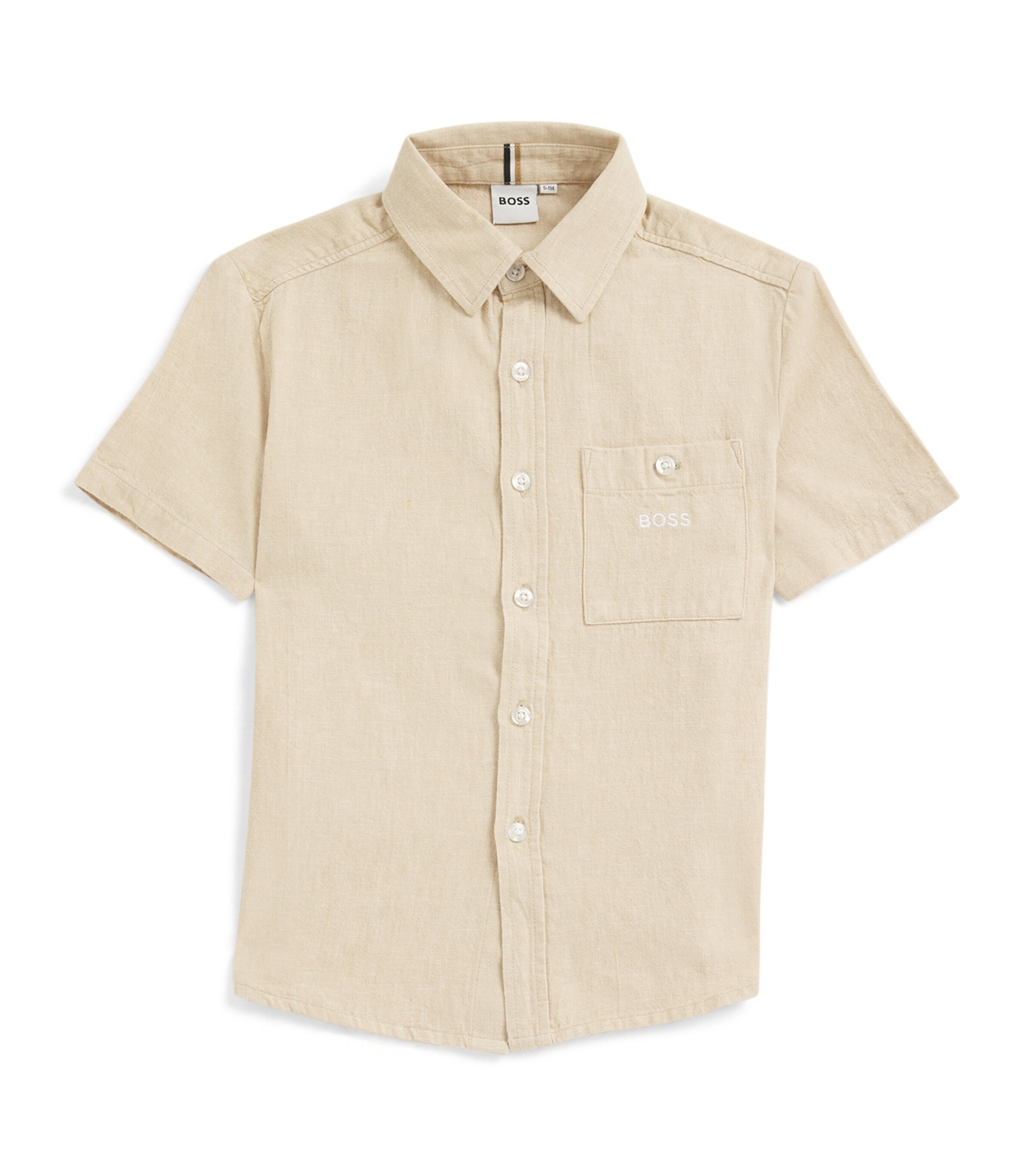 Linen-Cotton Shirt (4-16 Years) 249 STONE Image 1