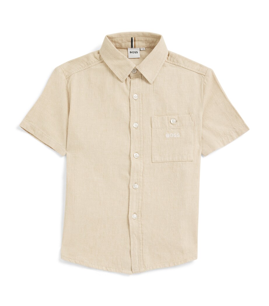 Linen-Cotton Shirt (4-16 Years) 249 STONE Image 1