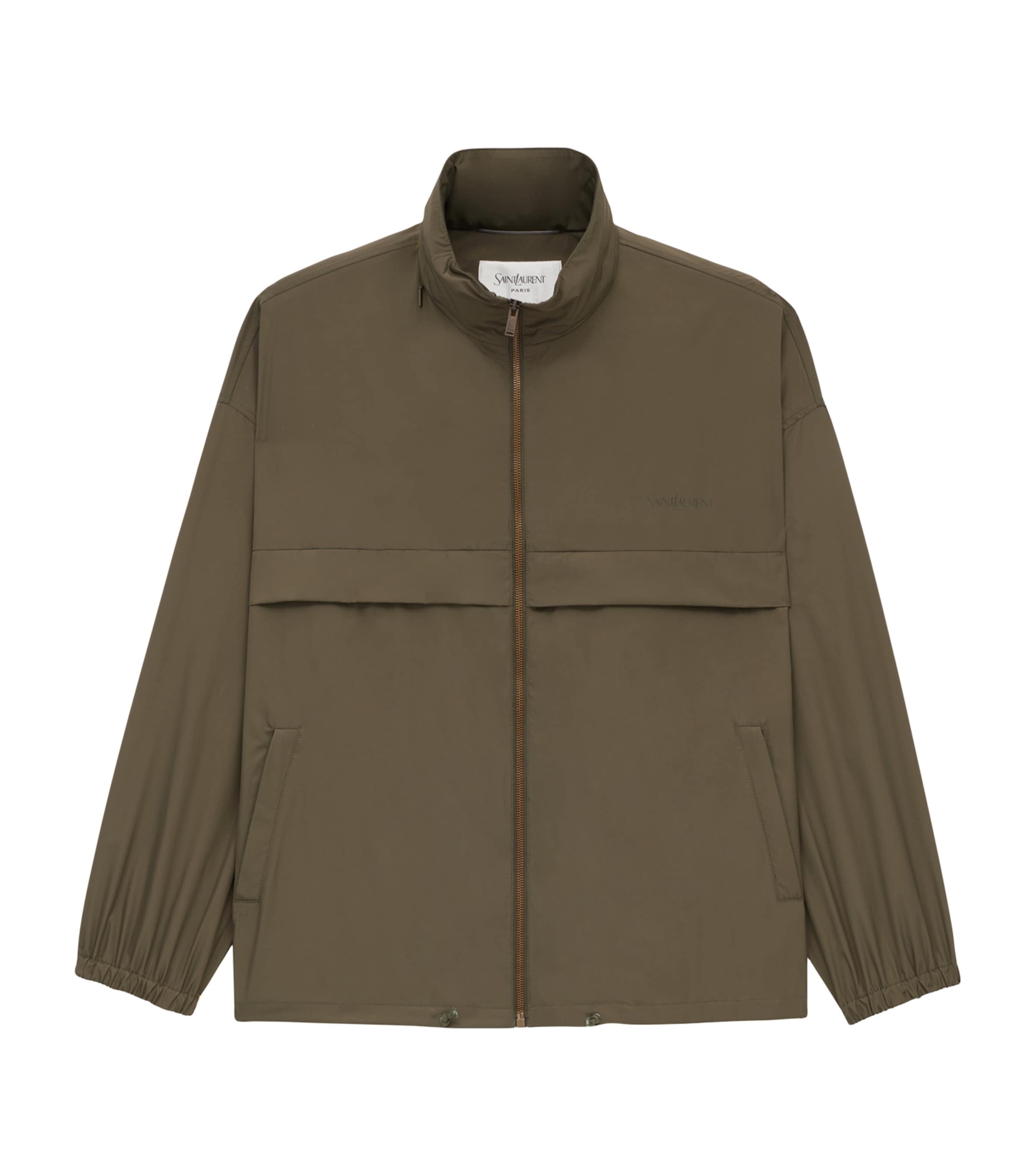 Saint Laurent Water-repellent Windbreaker Jacket In Green
