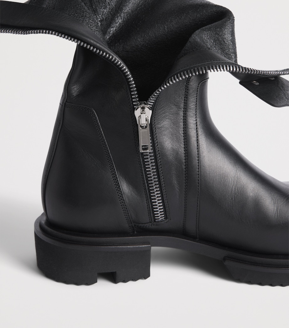 Rick Owens Leather Creeper Gabe Ankle Boots Black Image 7