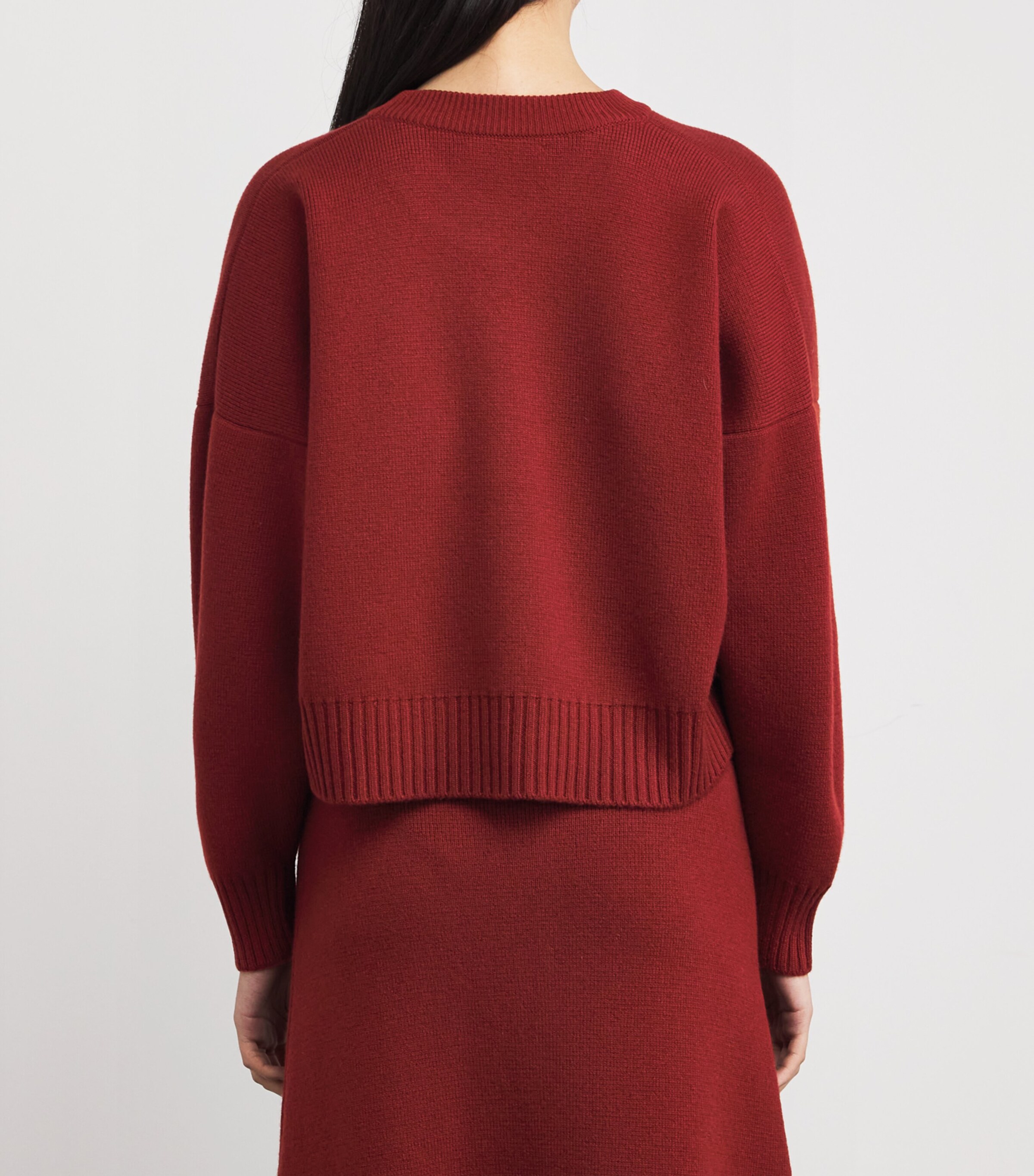 Cashmere Cropped Sweater SG4463 OXBLOOD Image 4