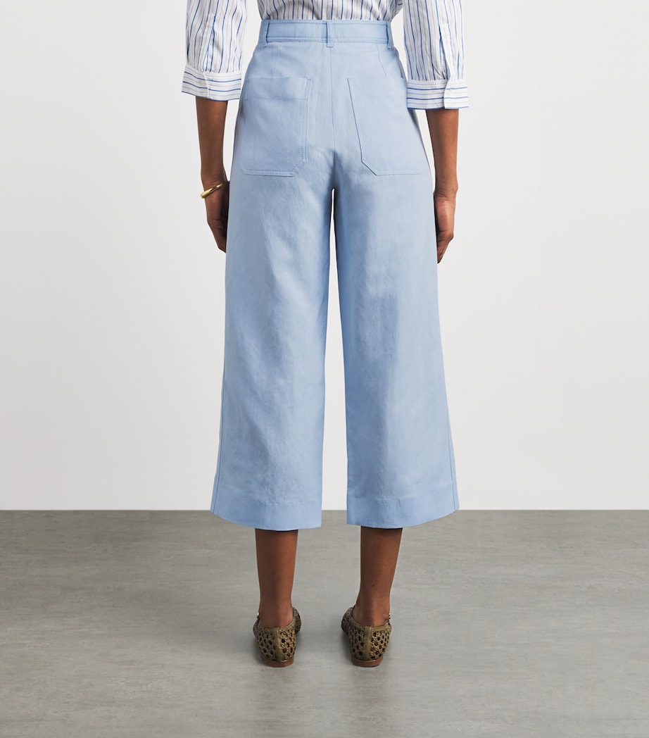 ME+EM Womens Straight Cropped Trousers Sky Blue Image 5