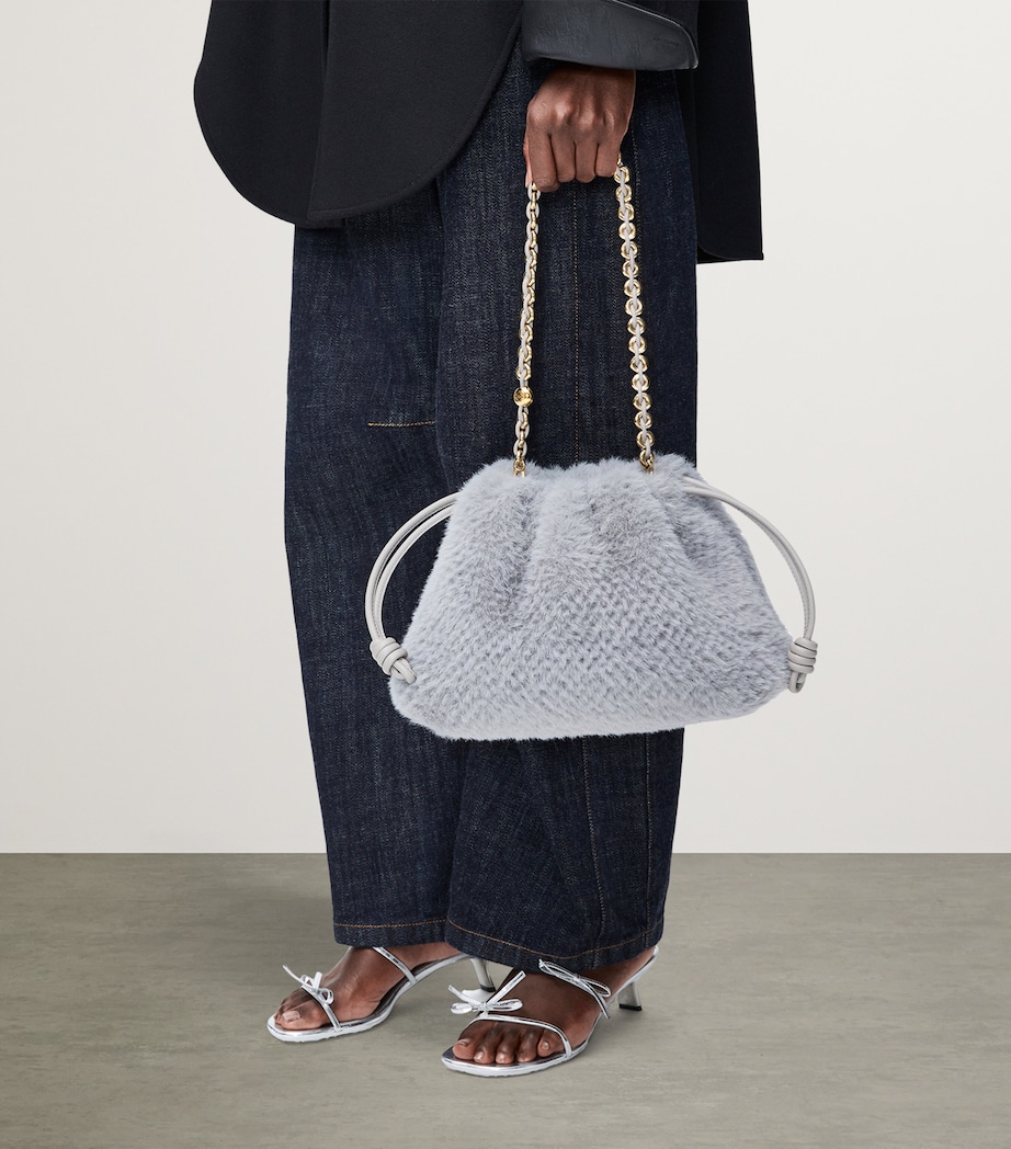 Medium Brushed Knit Flamenco Purse SILVER GREY Image 10