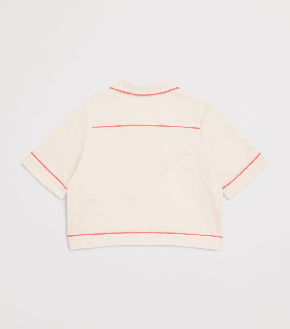 Zimmermann Kids Cotton Embroidered Aster Shirt (2-12 Years) Ivory Image 2