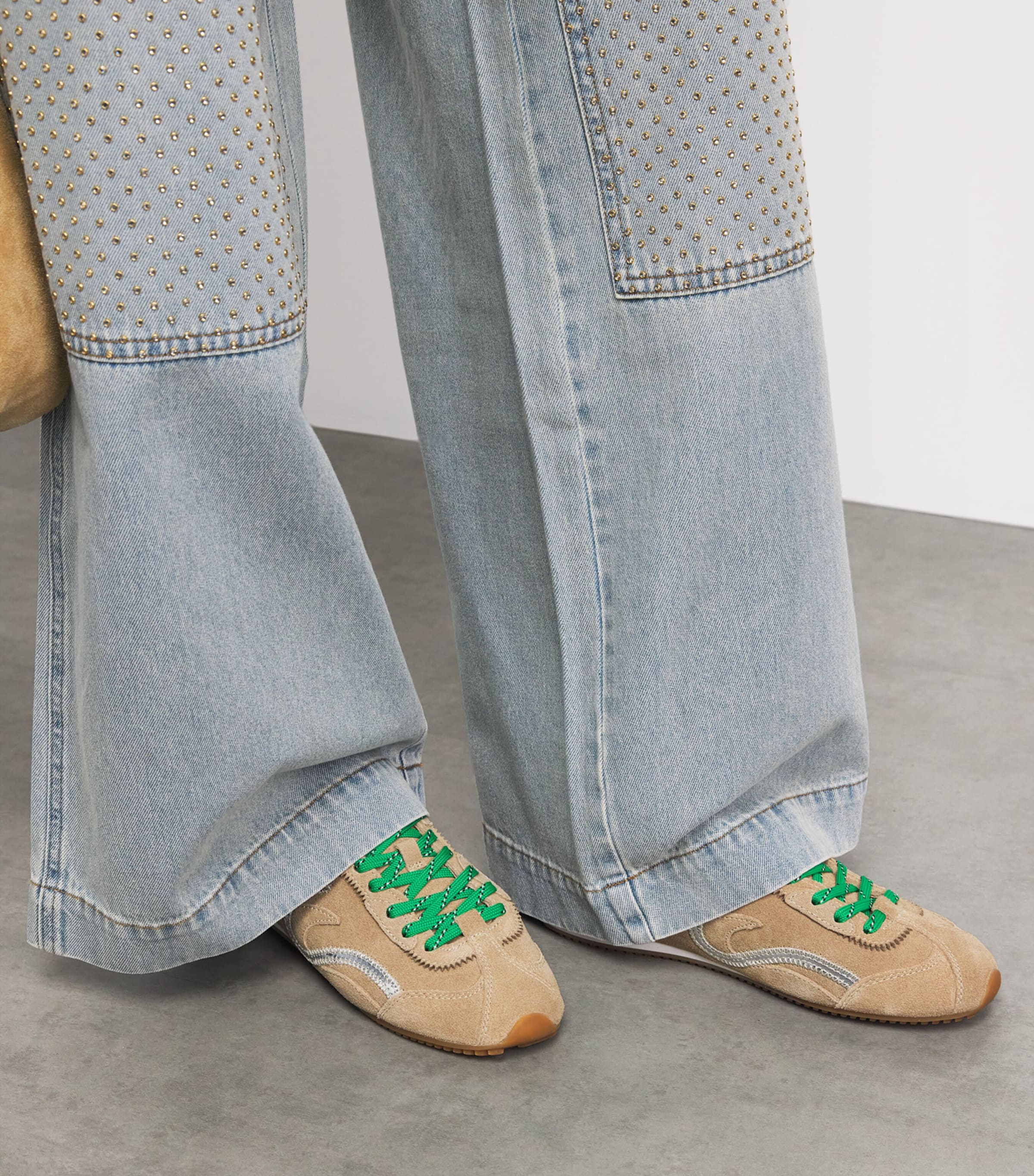 Sandro Paris Suede Light Wave Sneakers Beige Image 4