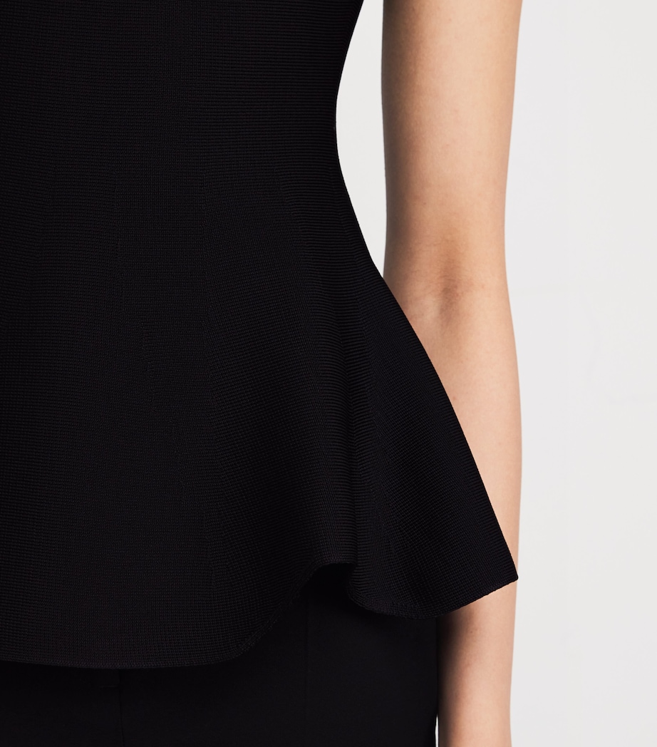 Khaite Womens Knitted Peplum Top Black Image 6
