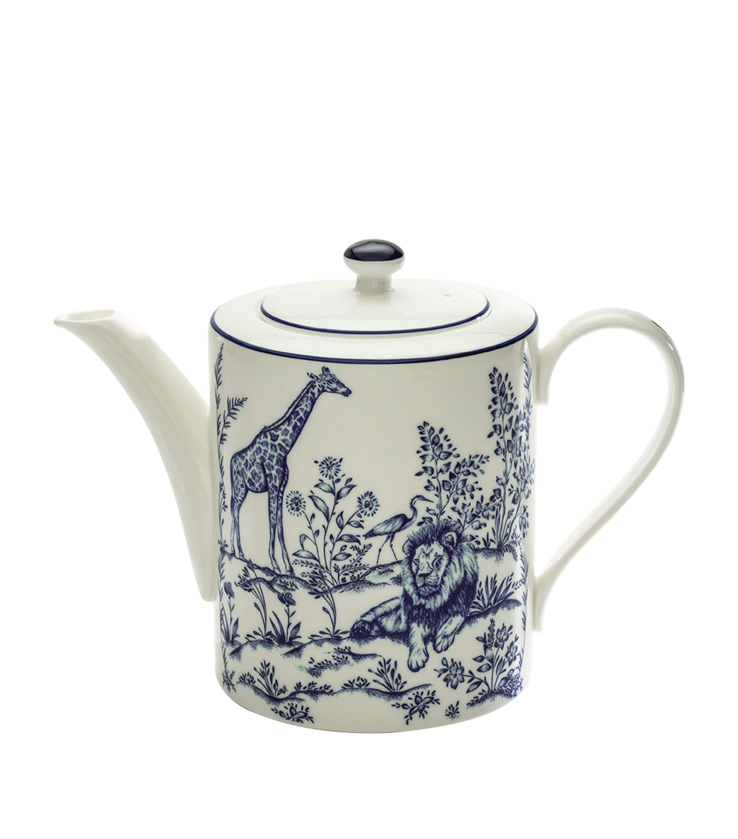 Halcyon Days X Nina Campbell Serengeti Teapot In Blue