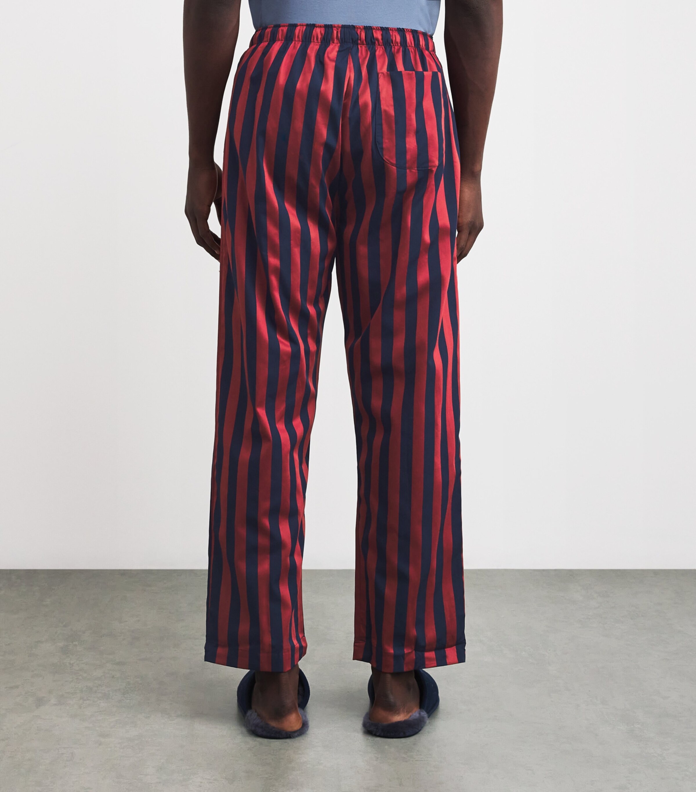 Cotton Stripe Royal Lounge Trousers 225NAV Image 4