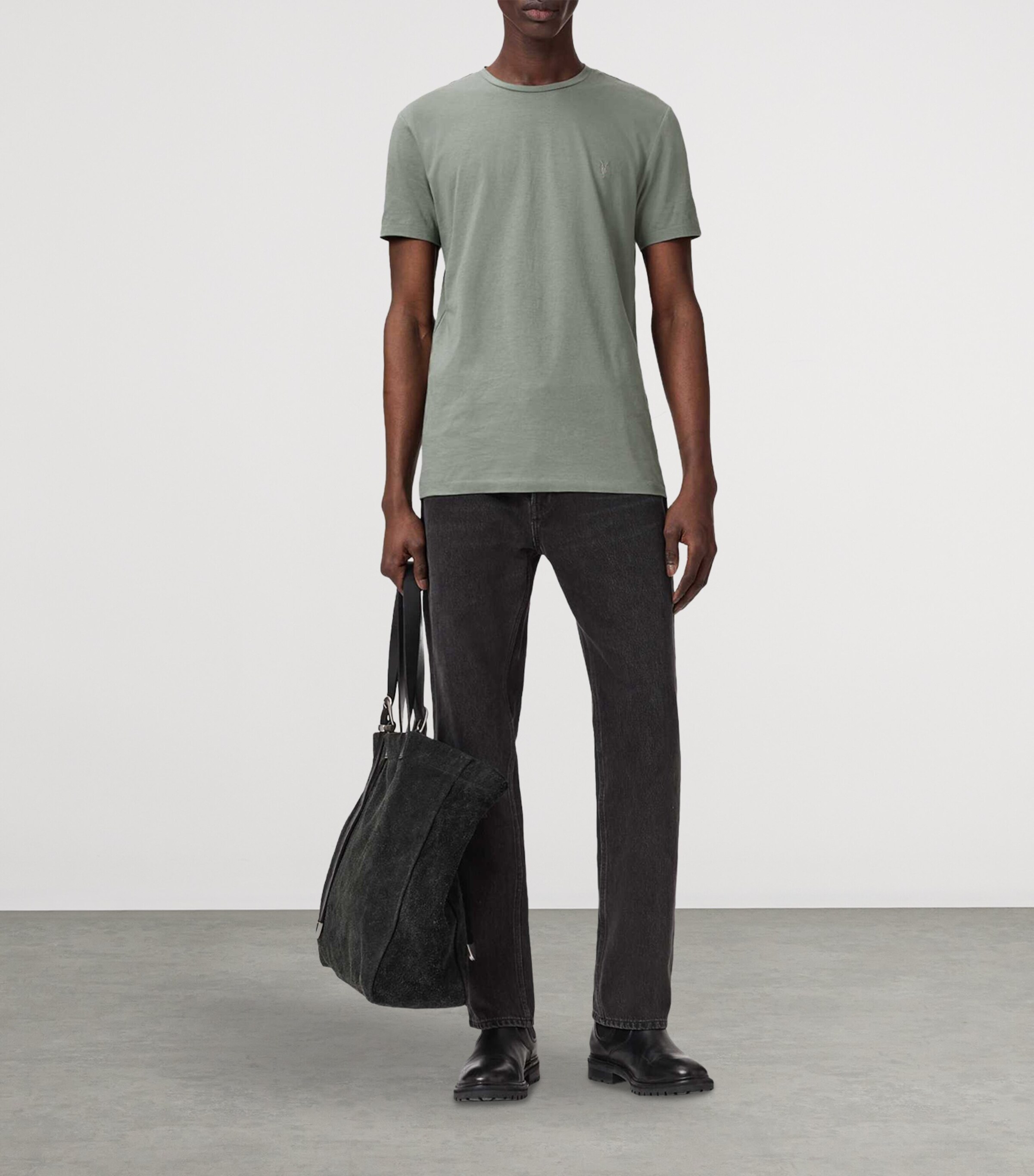 AllSaints Mens Organic Cotton Tonic T-Shirt Spring Green Image 6