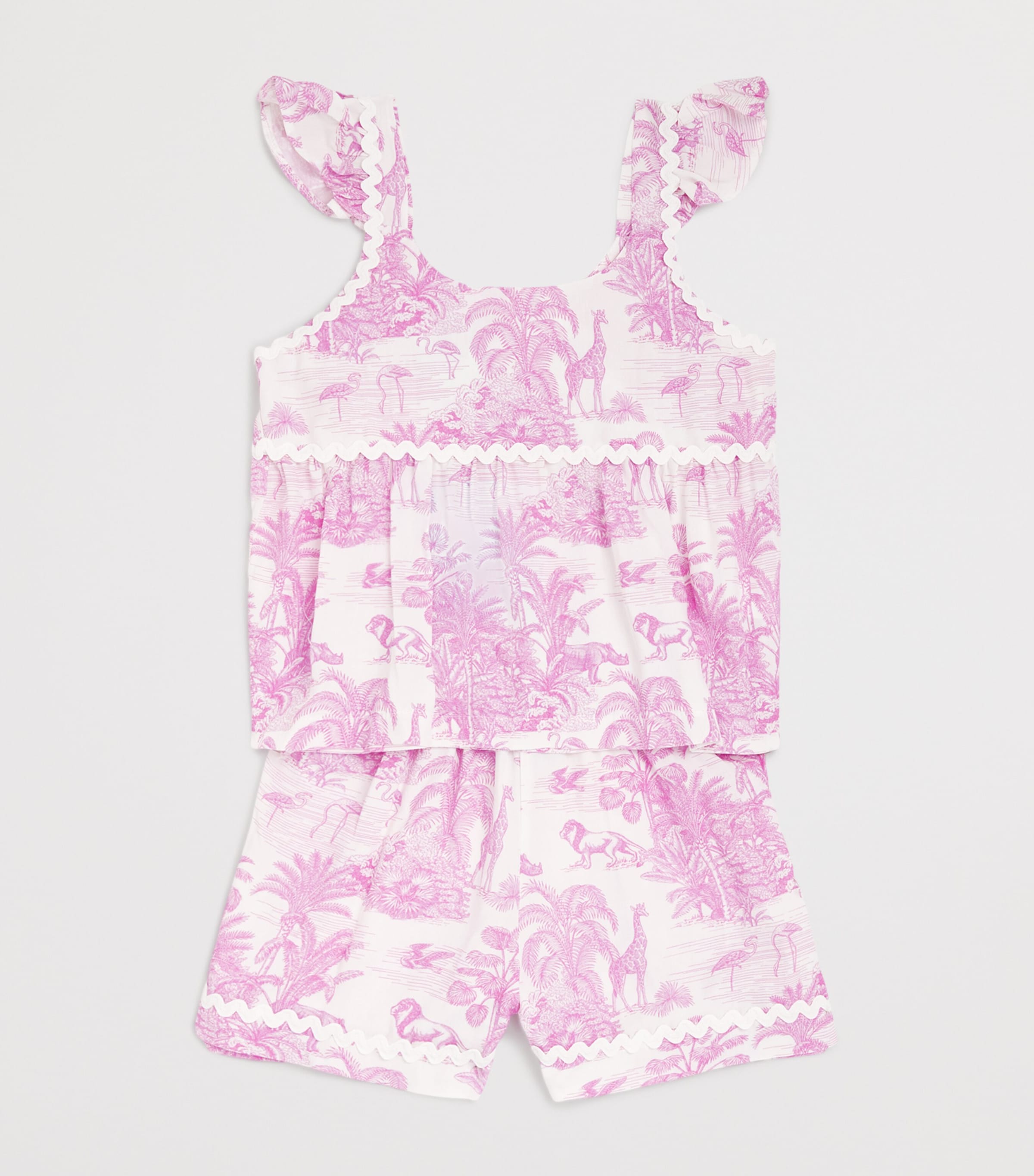 Jungle Print Top and Shorts Set (2-12 Years) JUNGLE LILLAC Image 3