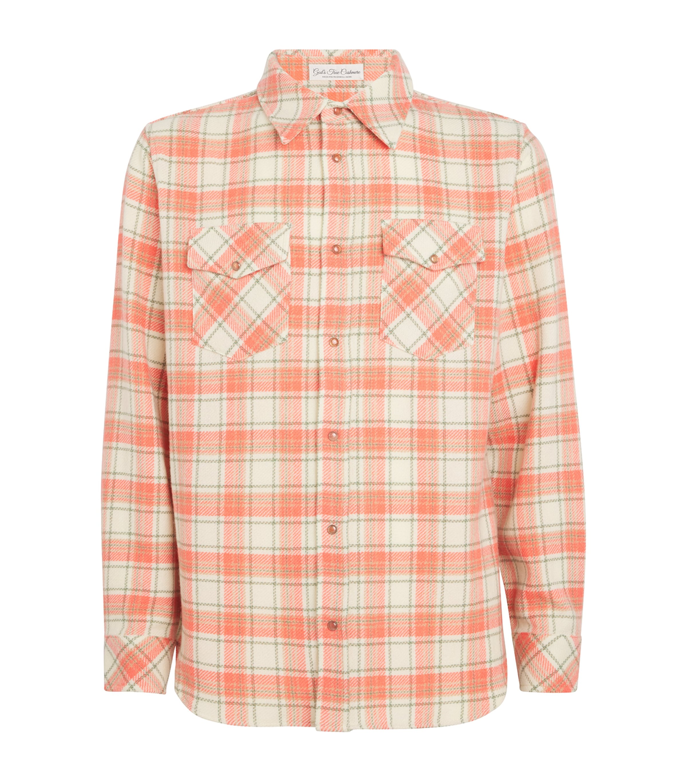 God's True Cashmere Unisex Cashmere And Orange Sunstone Redrock Shirt