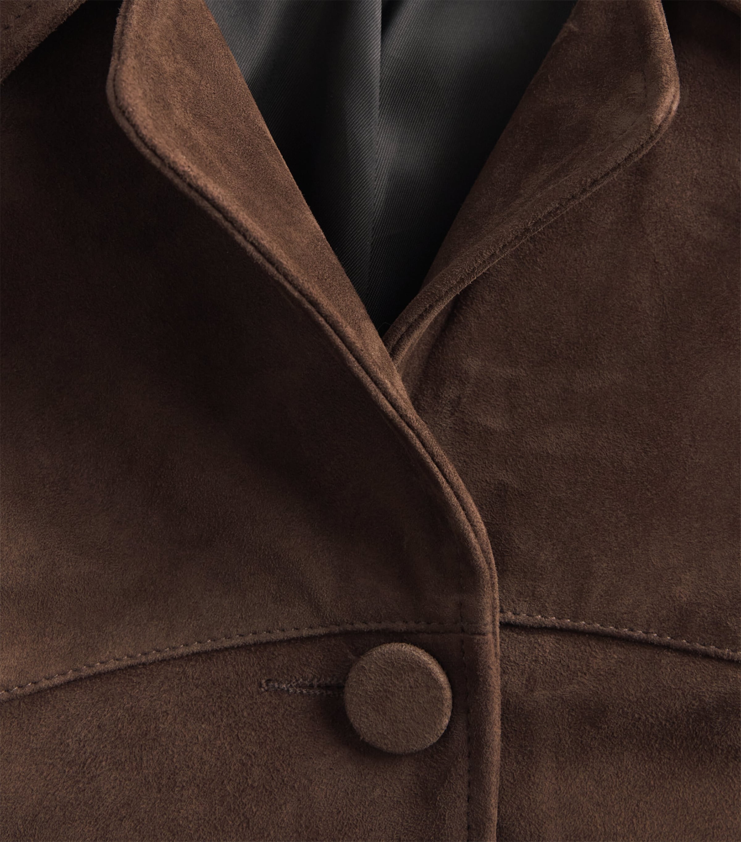 Tory Burch Womens Suede Lightweight Jacket Light Chocolate Image 6