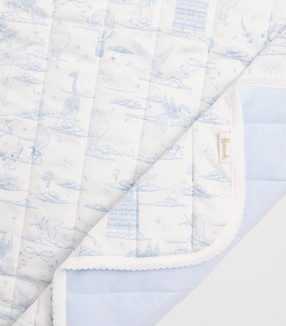 Cotton Jersey Balloon Blanket (100cm x 107cm) BLUE Image 3