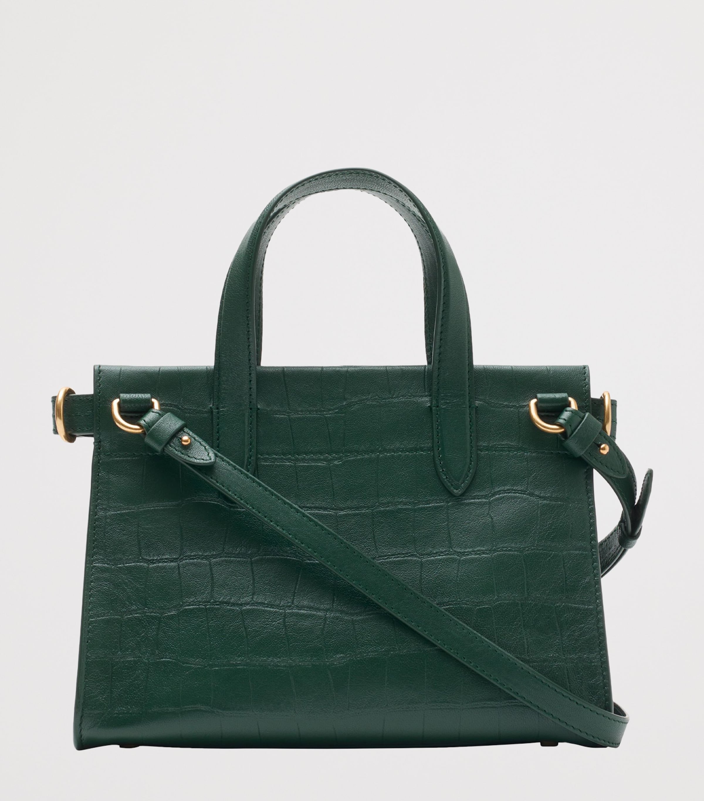Mini Croc-Embossed Lambskin Cotswolds Tote Bag IVY Image 3
