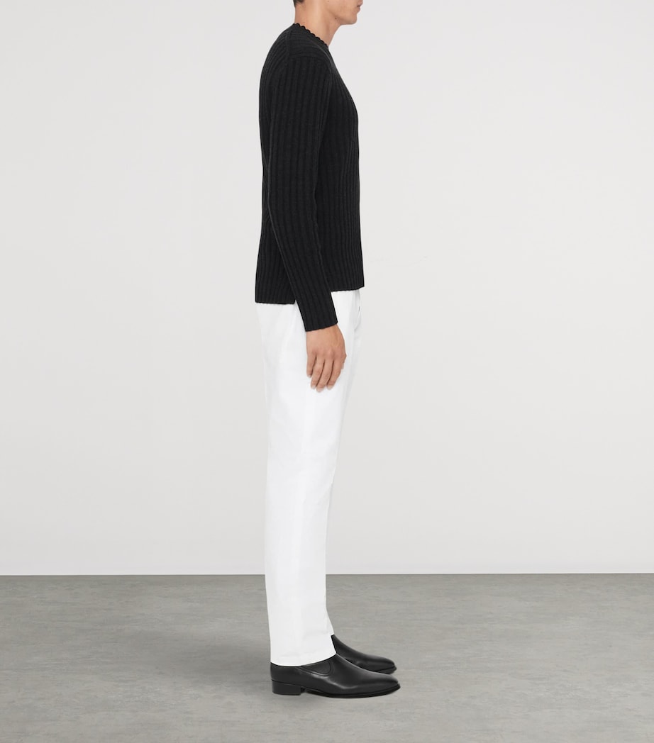 AllSaints Mens Merino-Blend Liev Sweater Cinder Black Marl Image 6