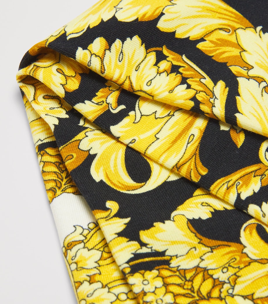 Stretch-Cotton Barocco Leggings (6-14 Years) 5K720-EGGSHELL+BLACK Image 3