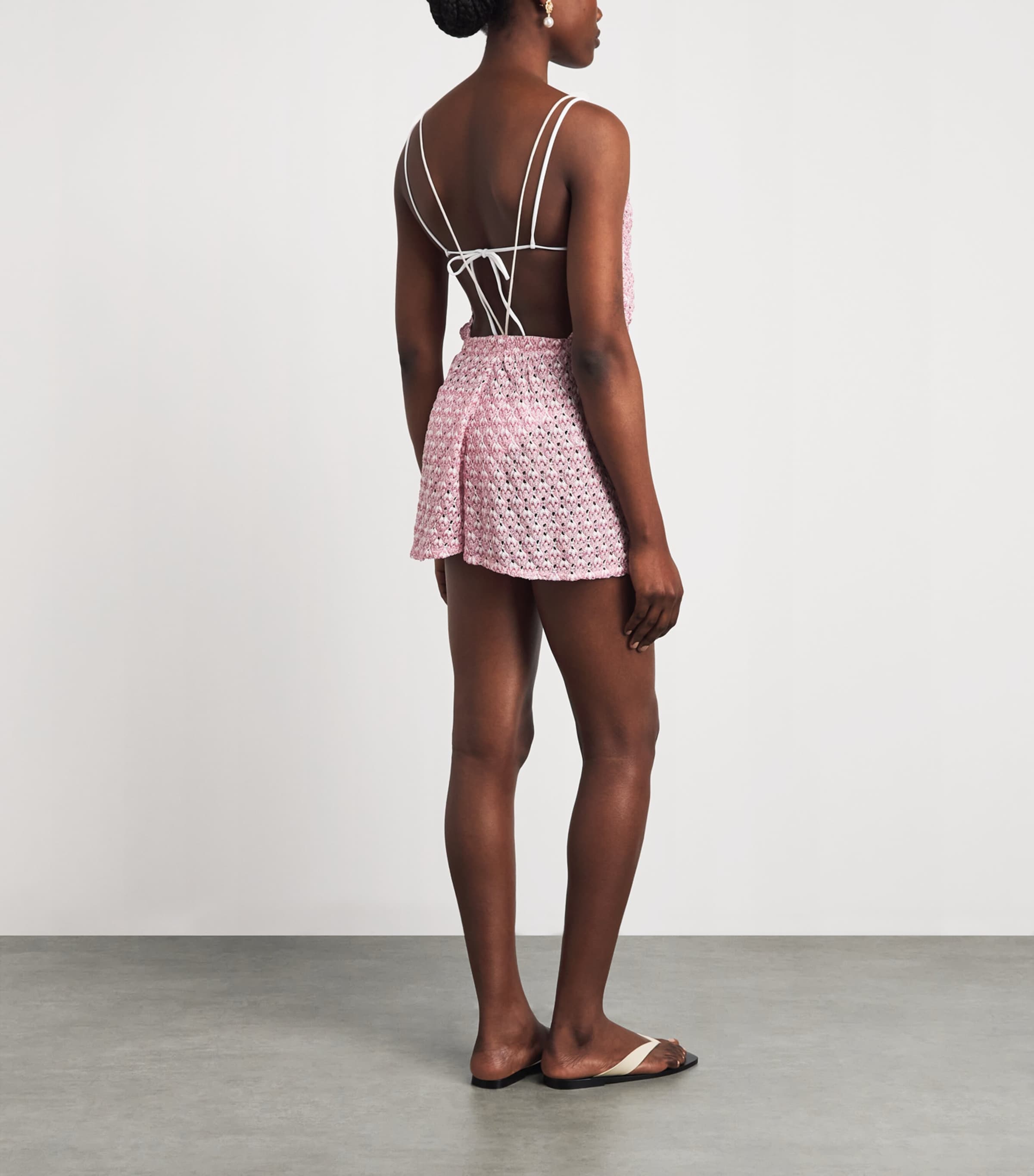 Missoni Womens Metallic V-Neck Jumpsuit Pink Image 4