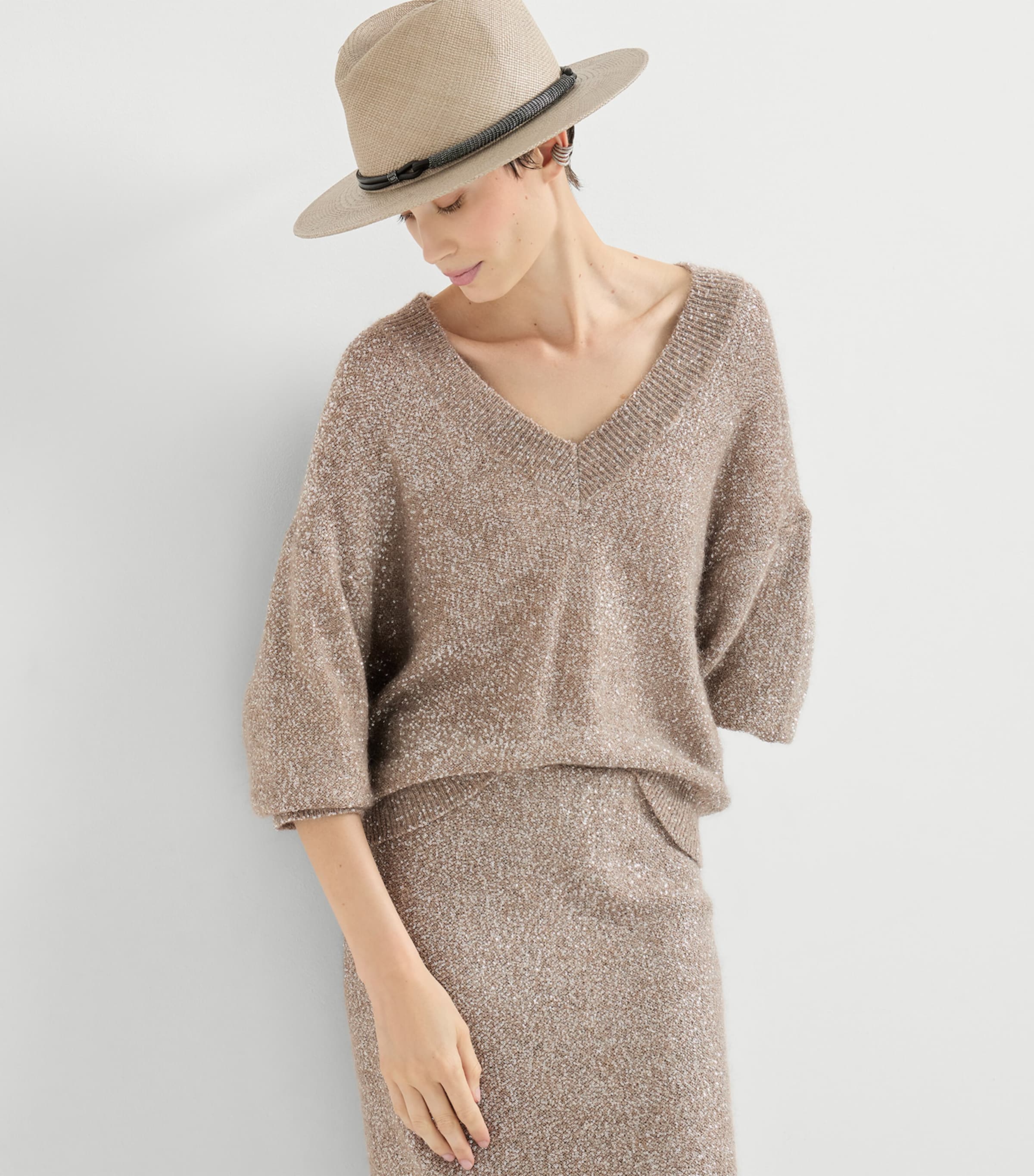 Sparkling V-Neck Sweater CMV48 Image 4