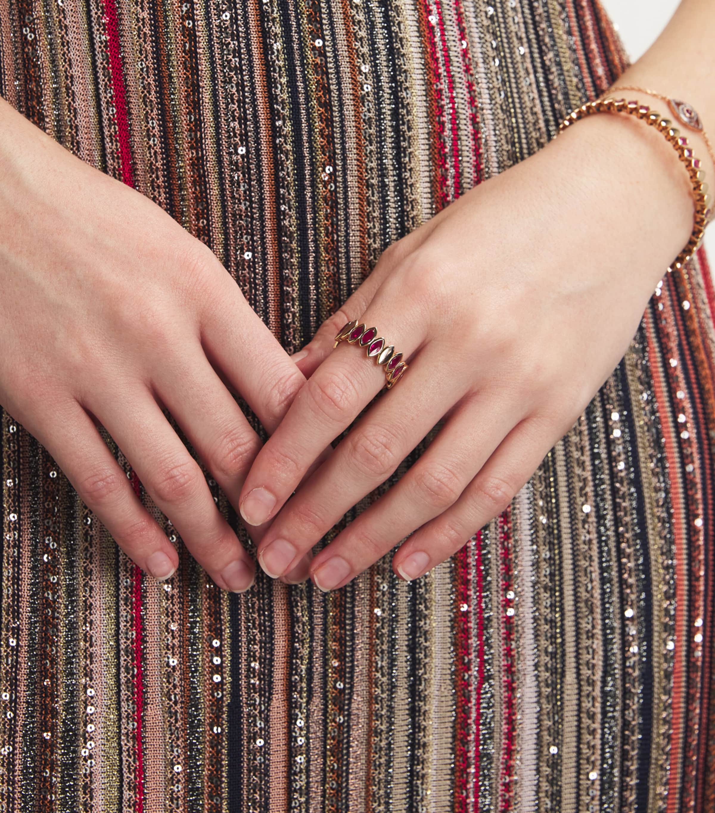 Rose Gold and Ruby Navette Ring ROSE GOLD Image 5