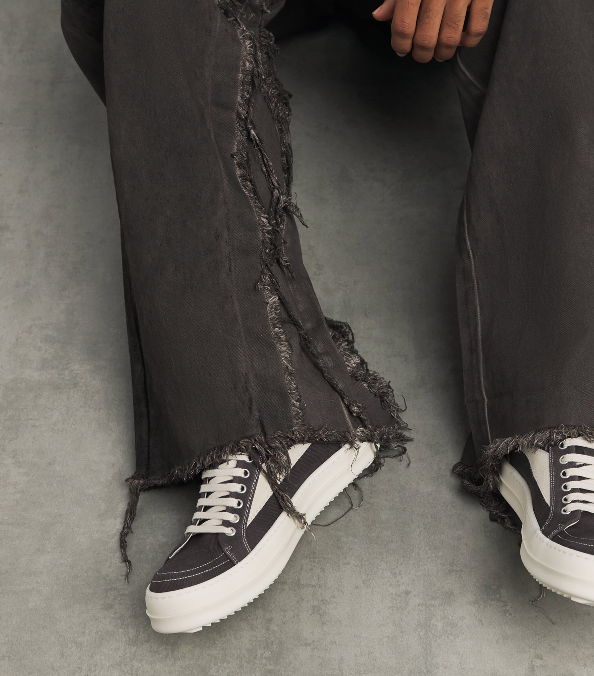 Rick Owens Canvas Vintage Sneakers Grp/mlk/mlk Image 2