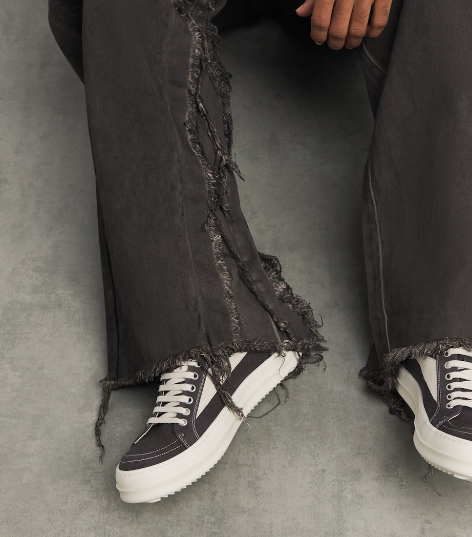 Rick Owens Canvas Vintage Sneakers Grp/mlk/mlk Image 2