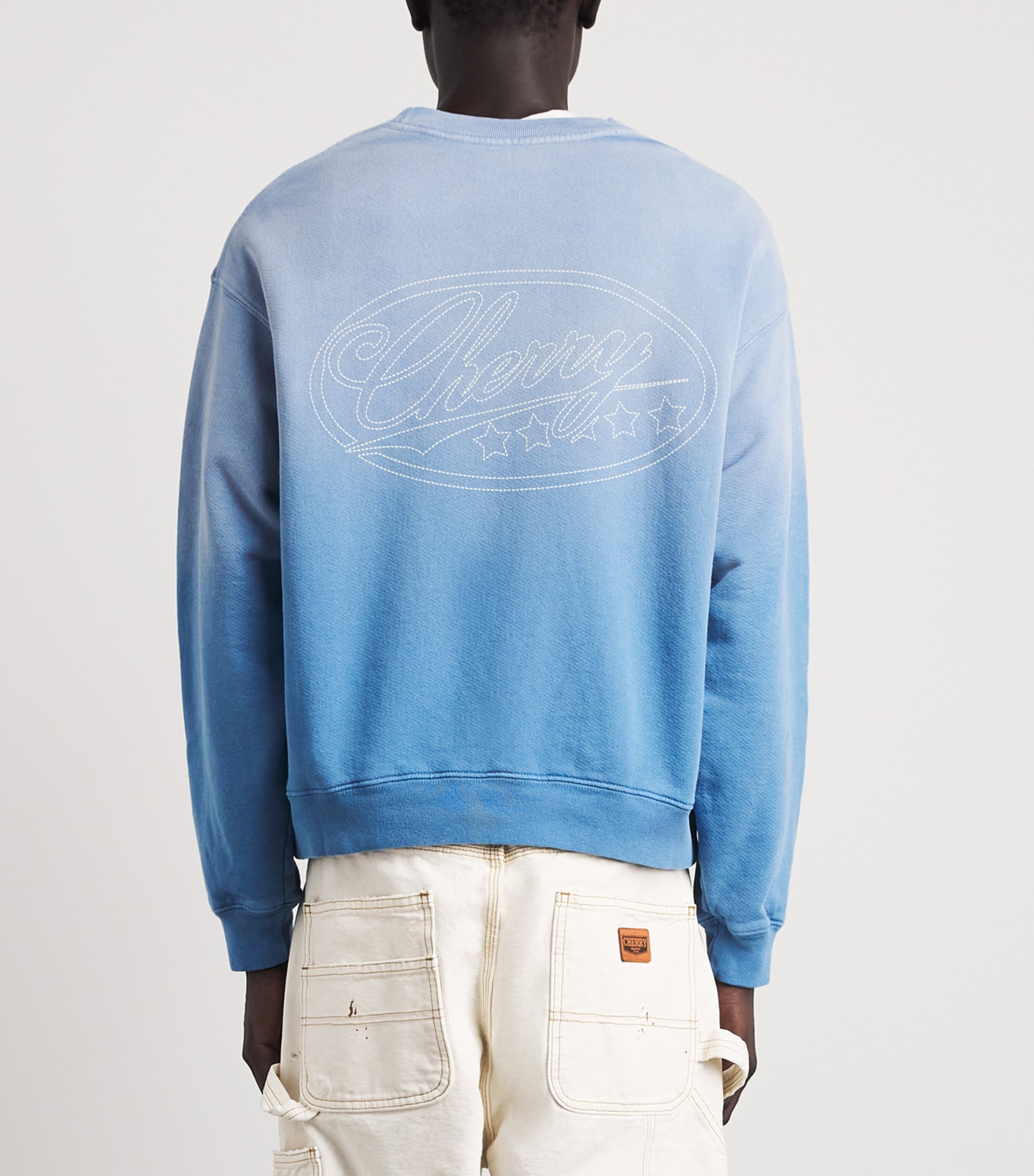 Cherry Los Angeles Mens One-Star Flag Sweatshirt Steel Blue Image 5