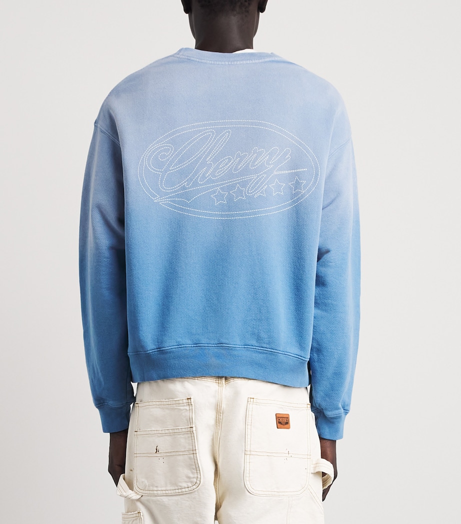 Cherry Los Angeles Mens One-Star Flag Sweatshirt Steel Blue Image 5