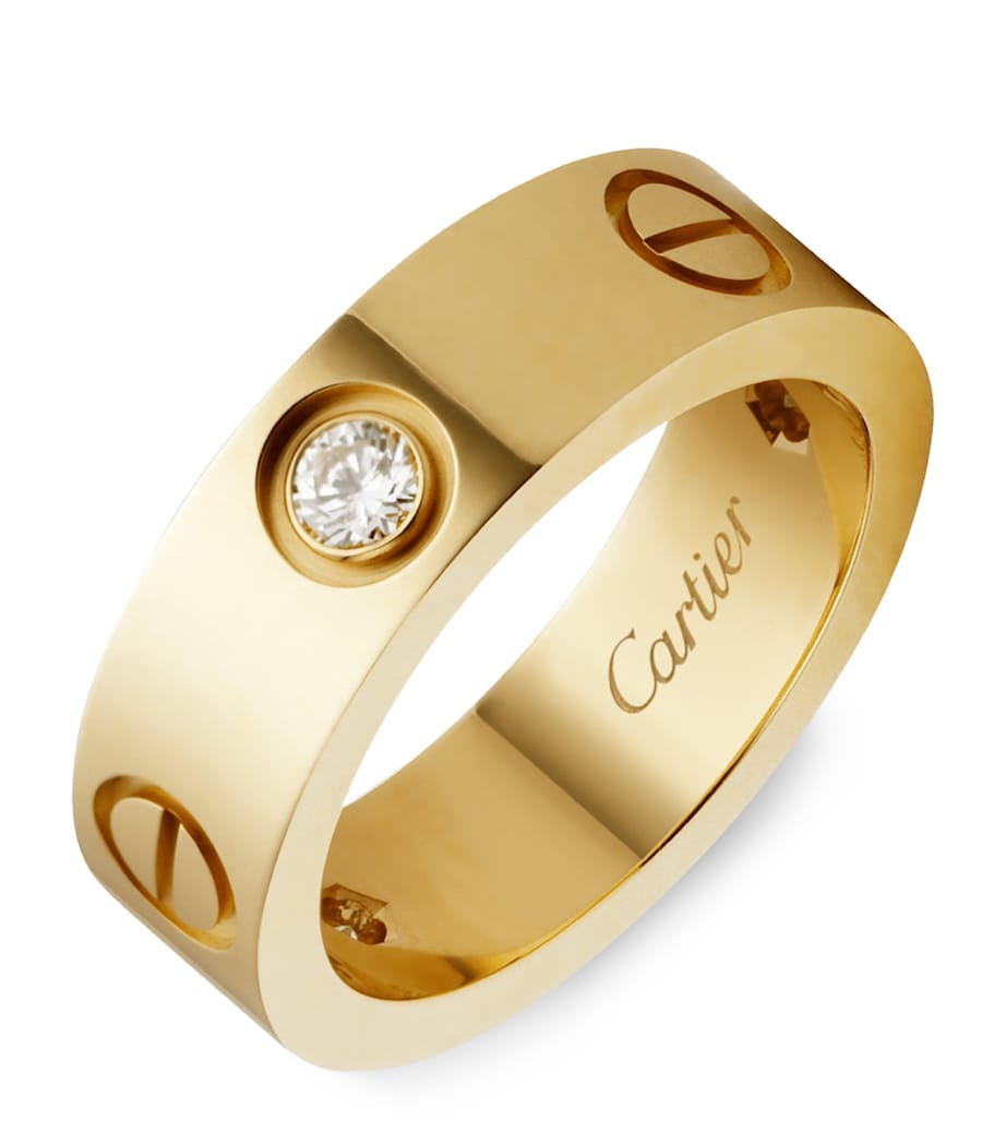 Yellow Gold and Diamond LOVE Ring MULTI Image 4