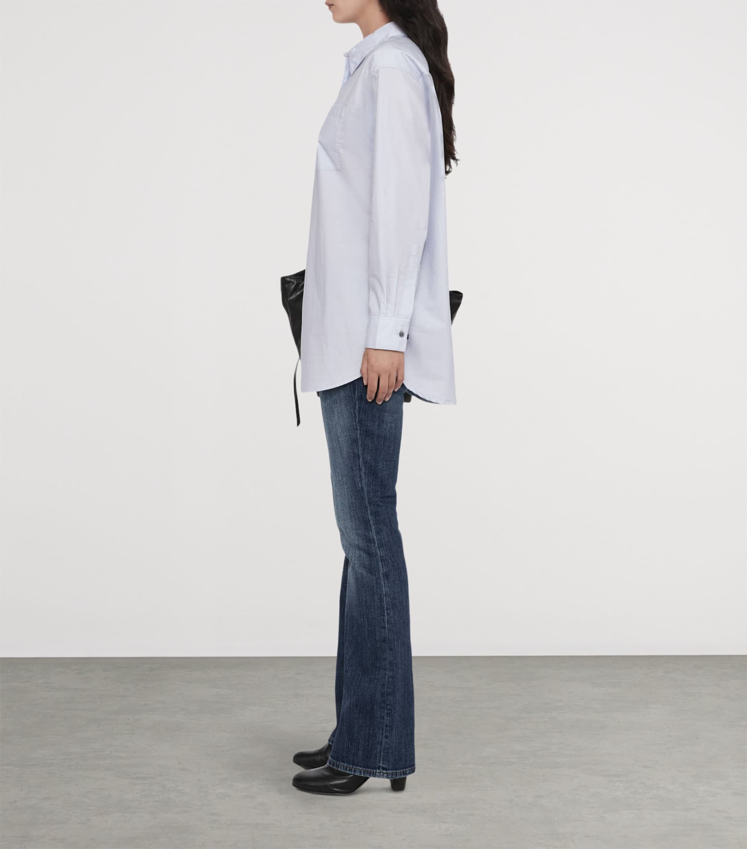 AllSaints Womens Organic Cotton Kaia Oversized Shirt Ice Blue Image 8