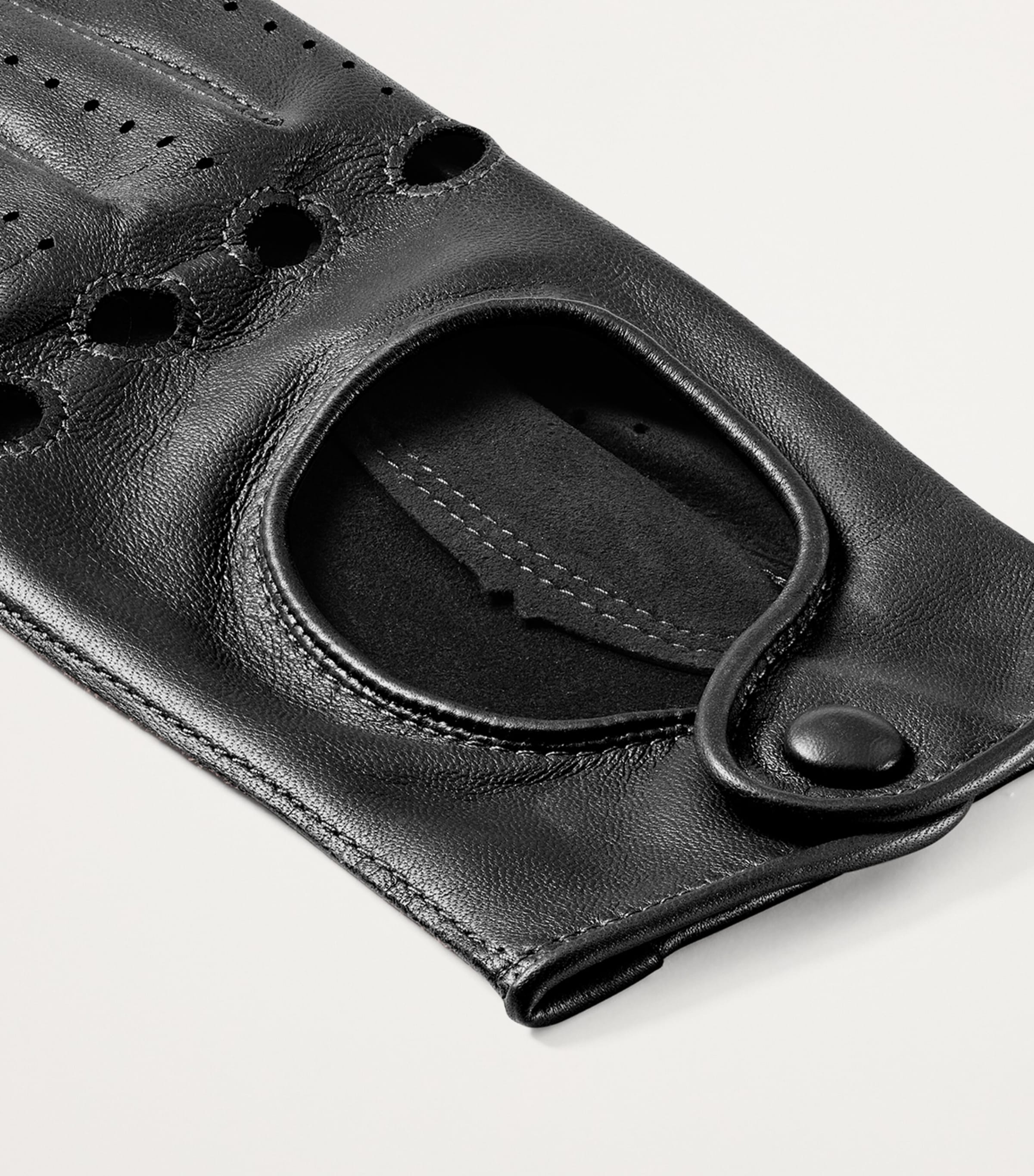 Women's Nappa Leather Driving Gloves (Medium) BLACK Image 3