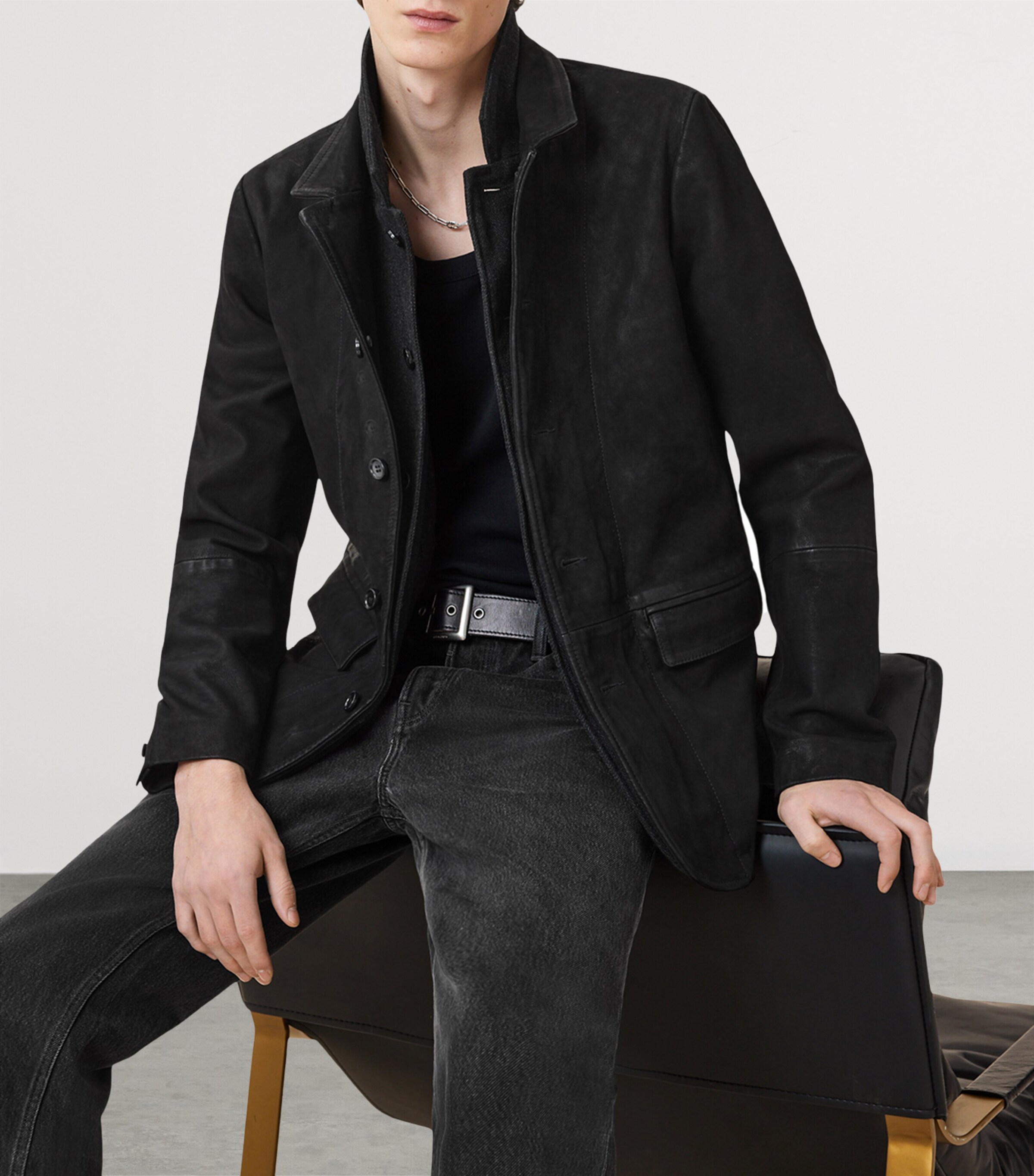 Suede Survey Blazer BLACK Image 8