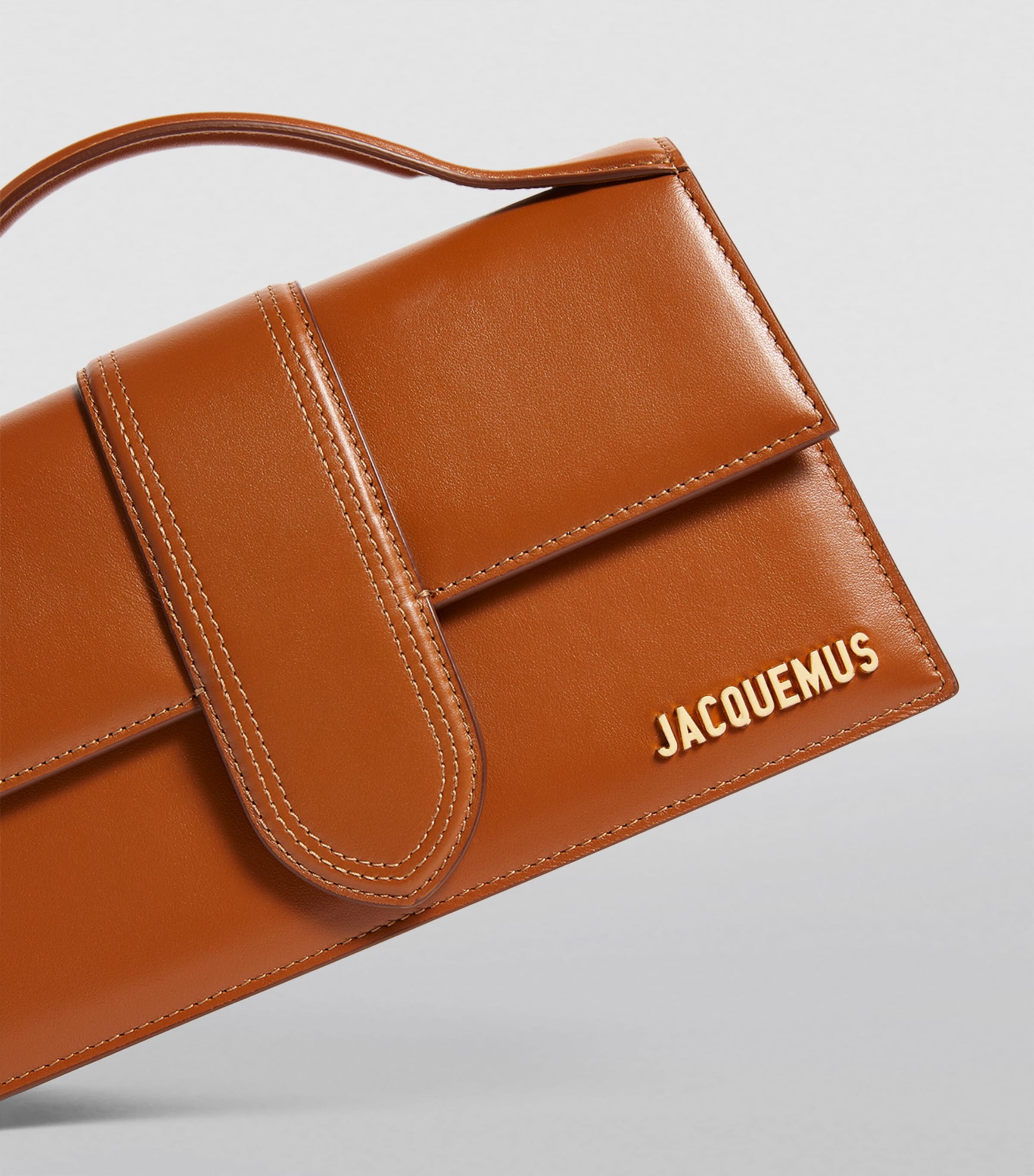 Jacquemus Leather Le Grand Bambino Top-Handle Bag Light Brown Image 6