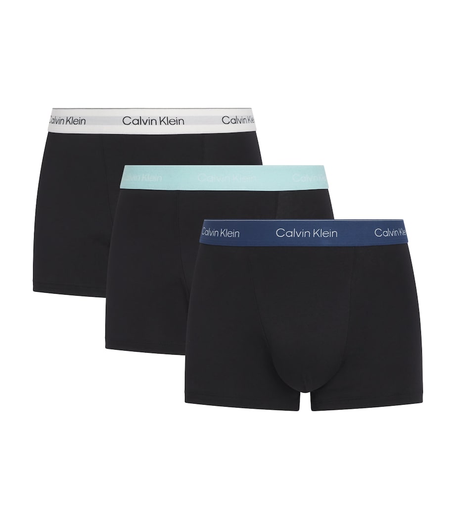 Stretch-Cotton Relaxed Trunks (Pack of 3) 3VNBLACK W/ TAHITI Image 1