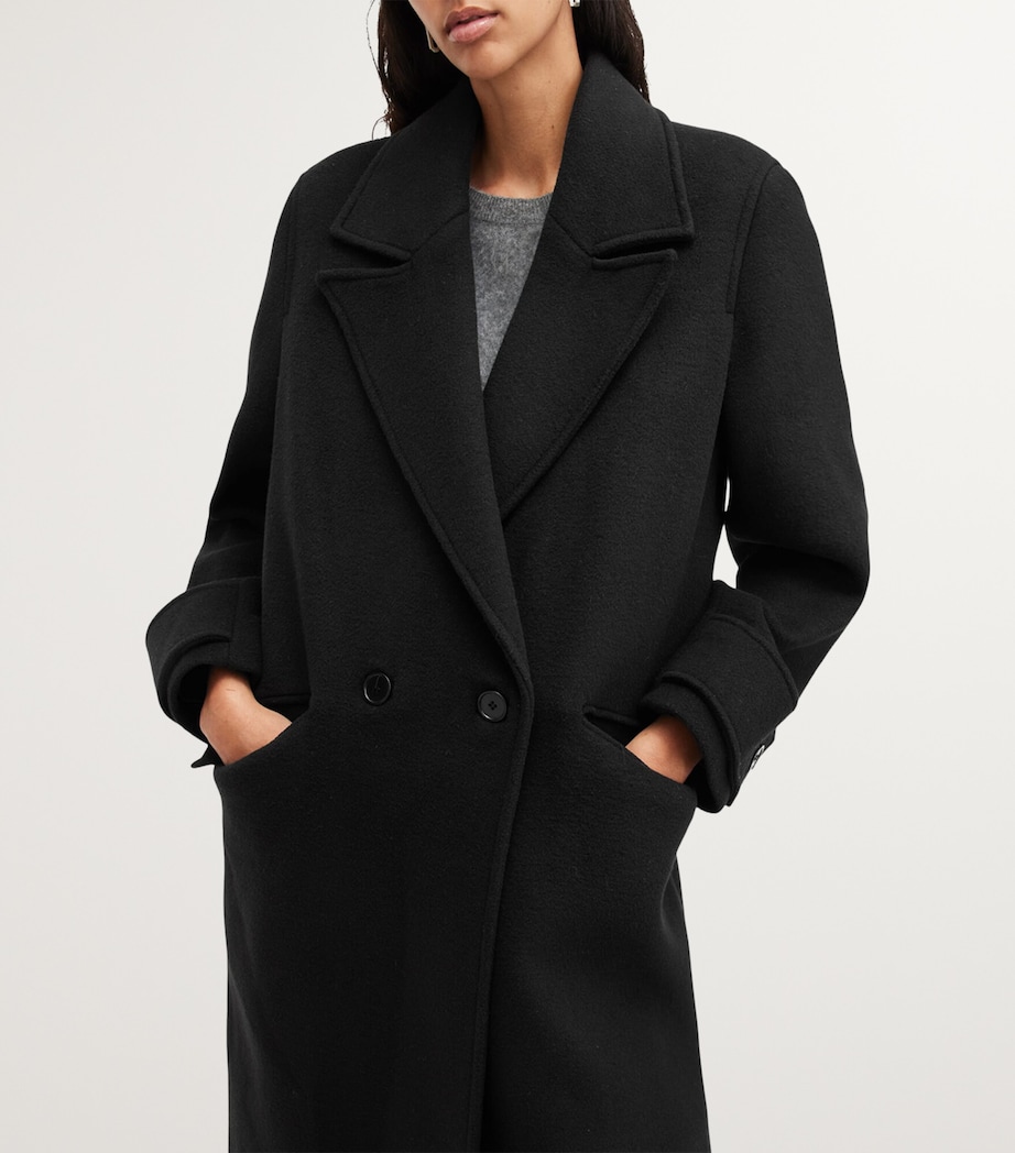 Double-Breasted Mabel Coat BLACK Image 6