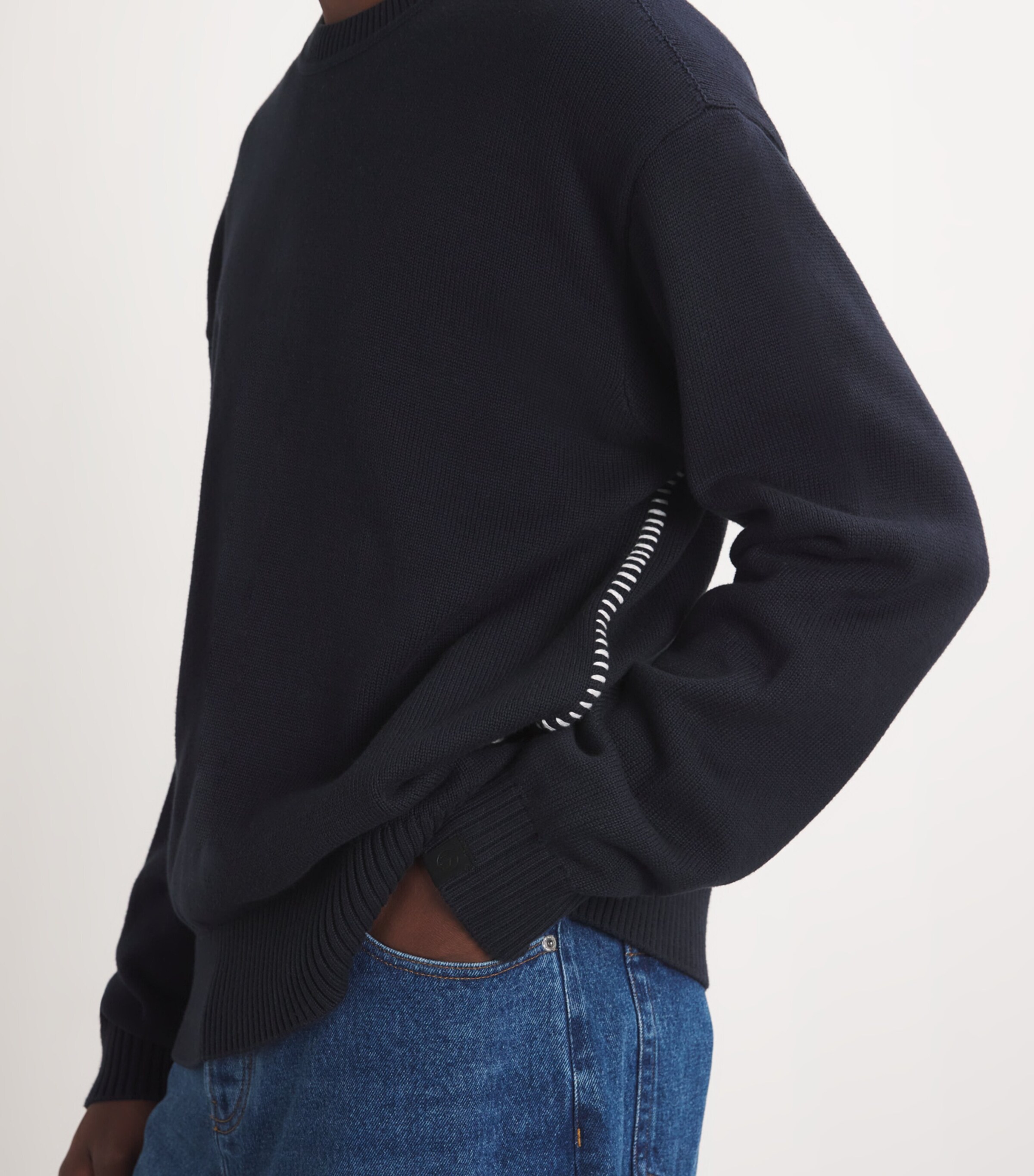 Rag & Bone Mens Contrast-Stitch Sweater Salute Image 6