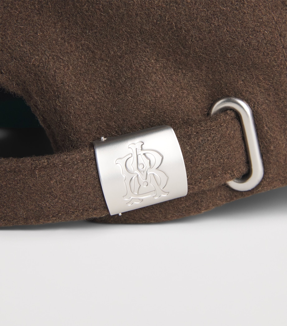 about:blank Wool-Blend Felt Monogram Cap Brown/ecru Image 5