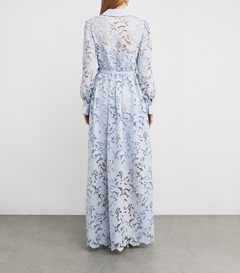 Lace Belted Maxi Dress BLUE Image 3