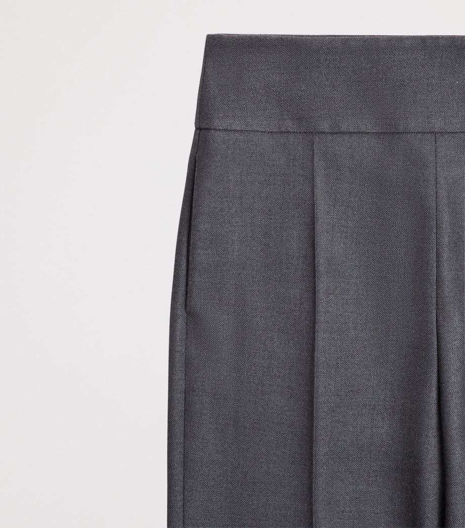 Valentino Womens Silk-Wool Straight Trousers Image 6