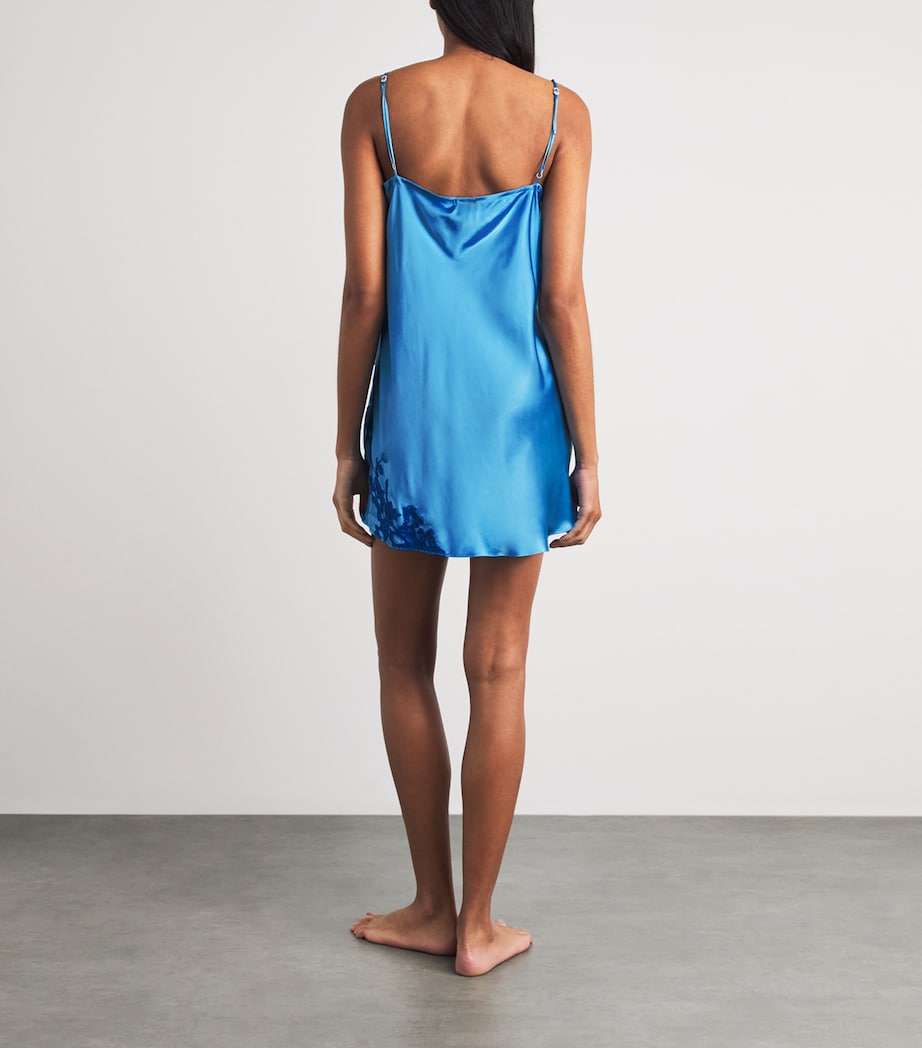 TORLOWEI Womens Silk Tokini Mini Slip Dress Cloud Blue/blue Image 4