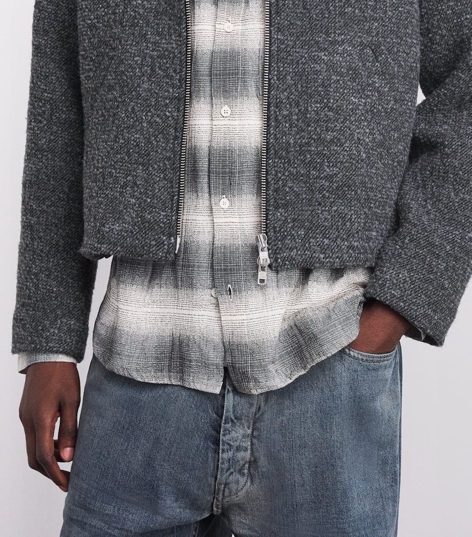 Won Hundred Mens Bouclé Dante Shacket Granite Gray Comb. Image 3