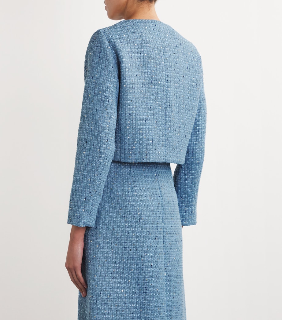 Embellished Tweed Jacket BLUE Image 4