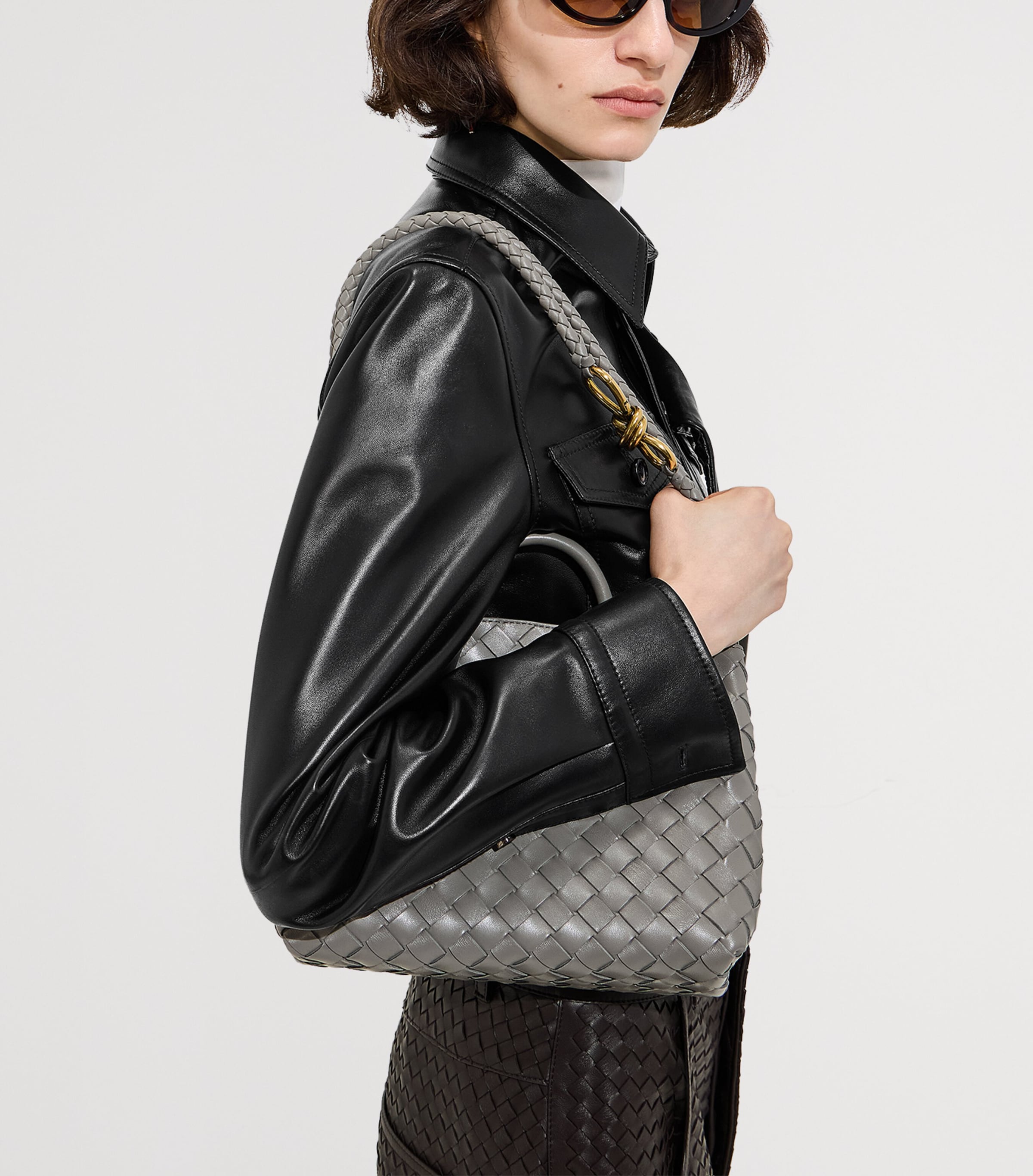 Bottega Veneta Nappa Leather Andiamo Shoulder Bag Image 2