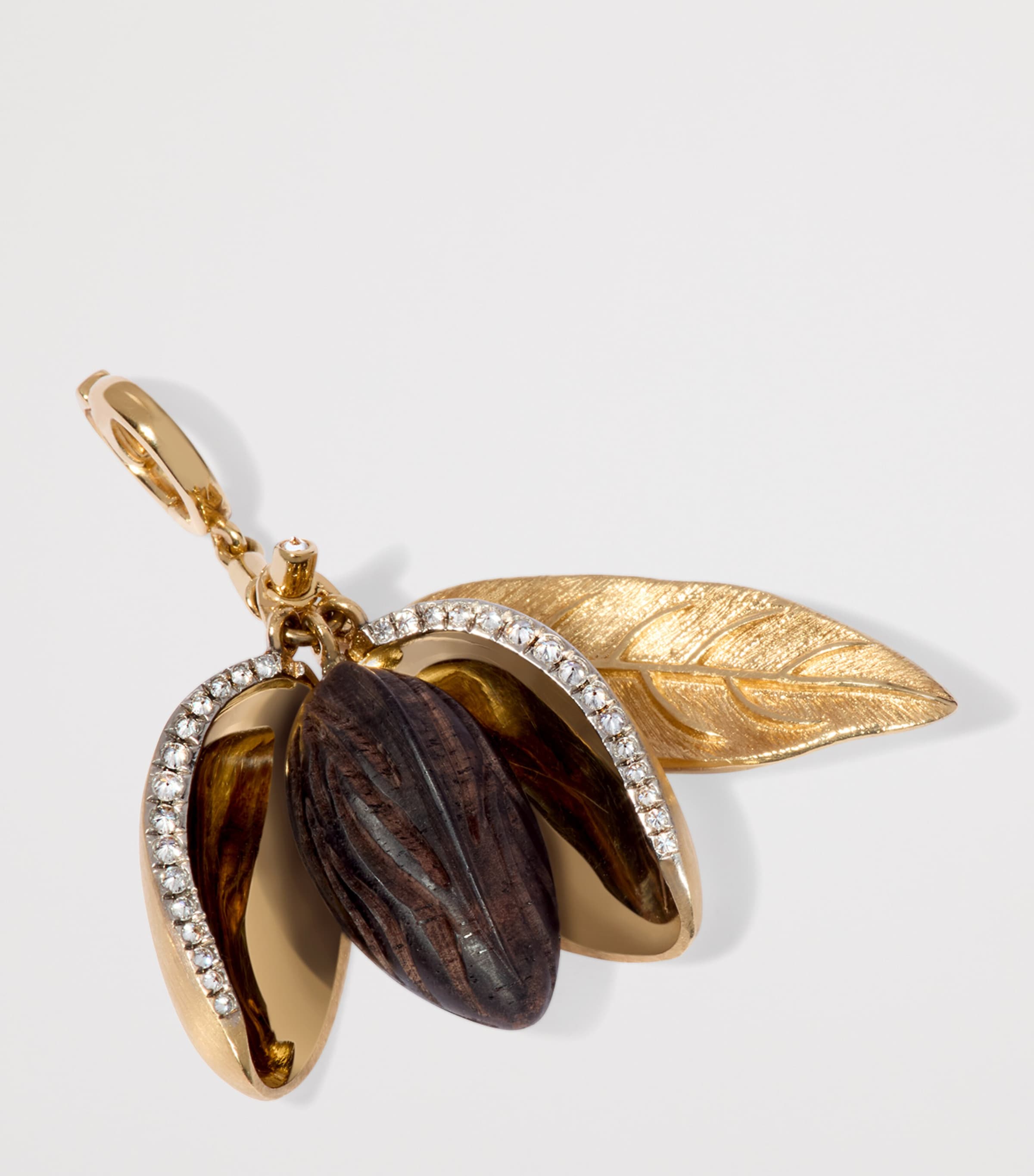 Yellow Gold, Diamond and Ebony Mythology Almond Charm Pendant YELLOW GOLD Image 4