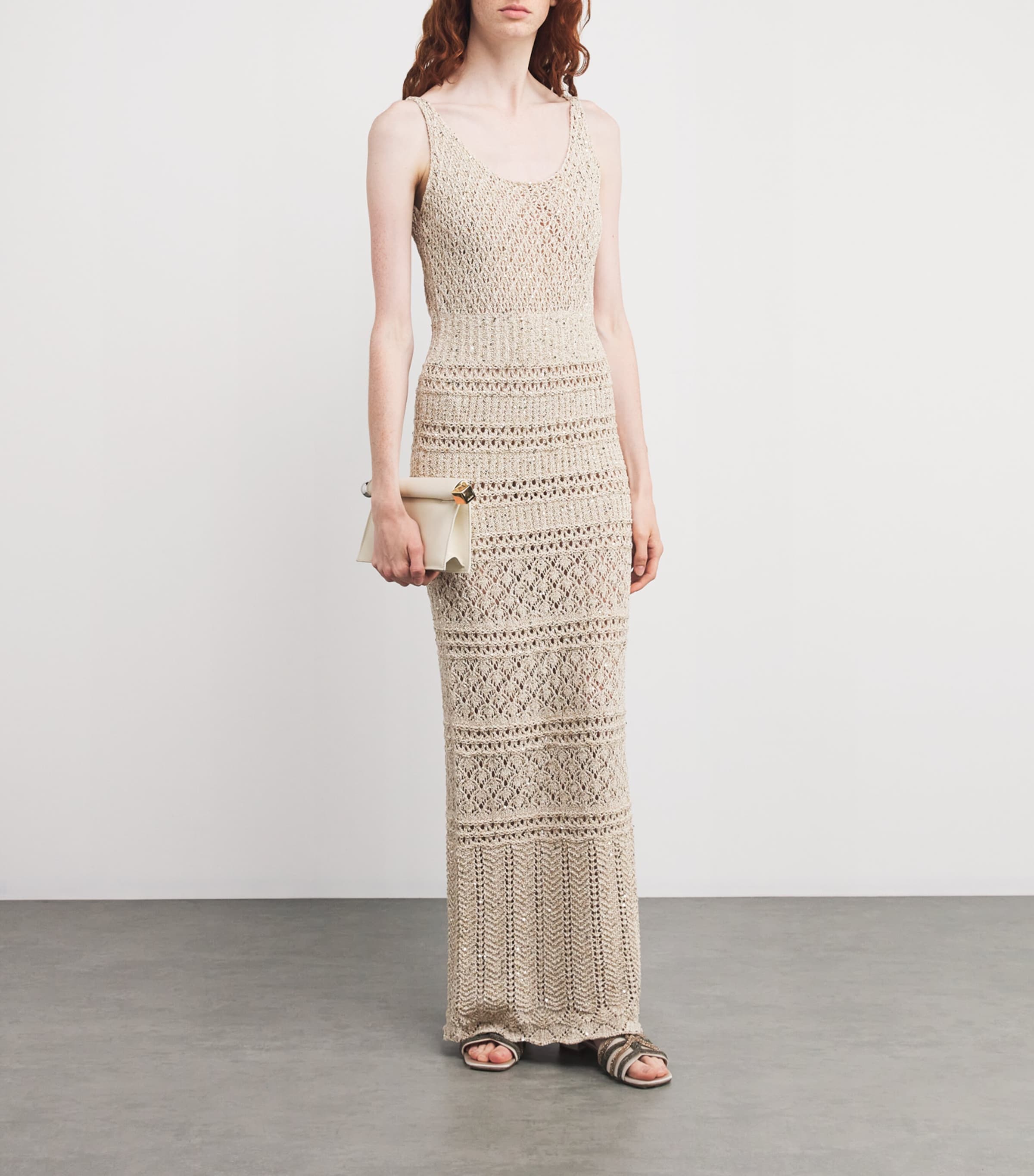 Cotton Sequinned Maxi Dress SABBIA Image 2