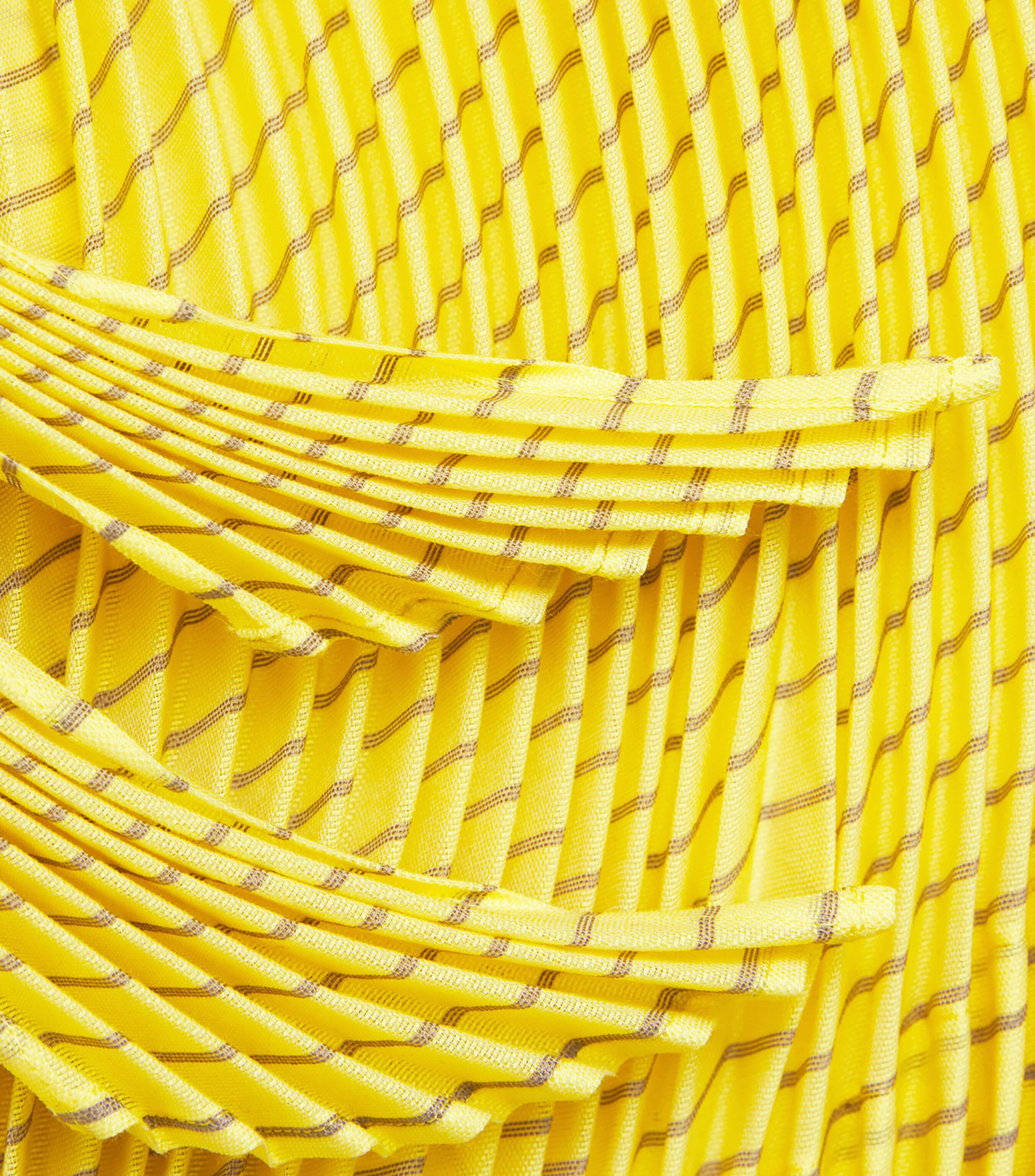 Hand Pleats Stripe Coat YELLOW-HUED Image 5