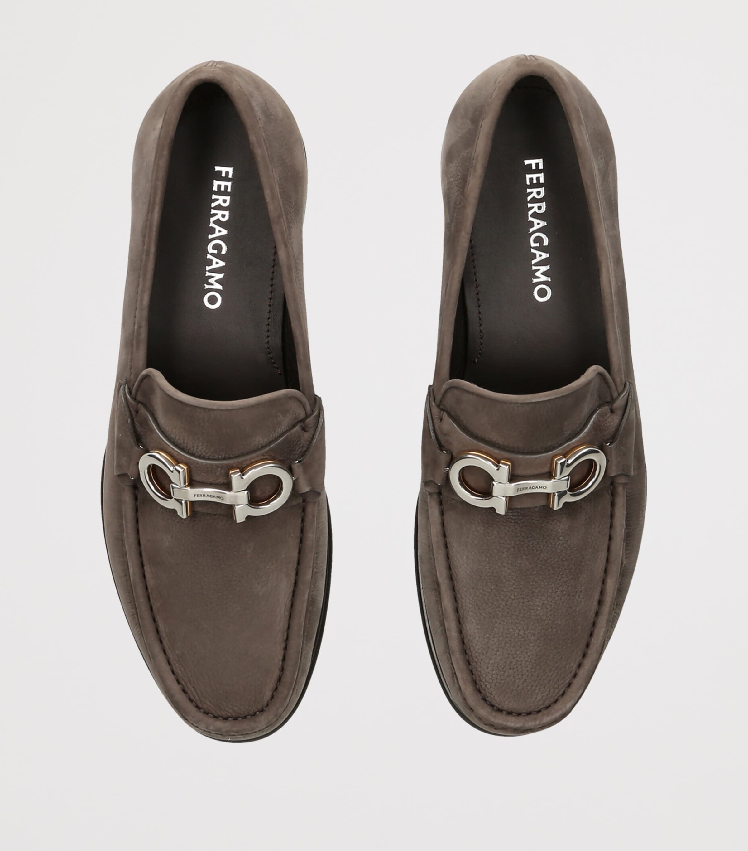 Salvatore Ferragamo Nubuck Leather Avril Loafers Brown Image 4