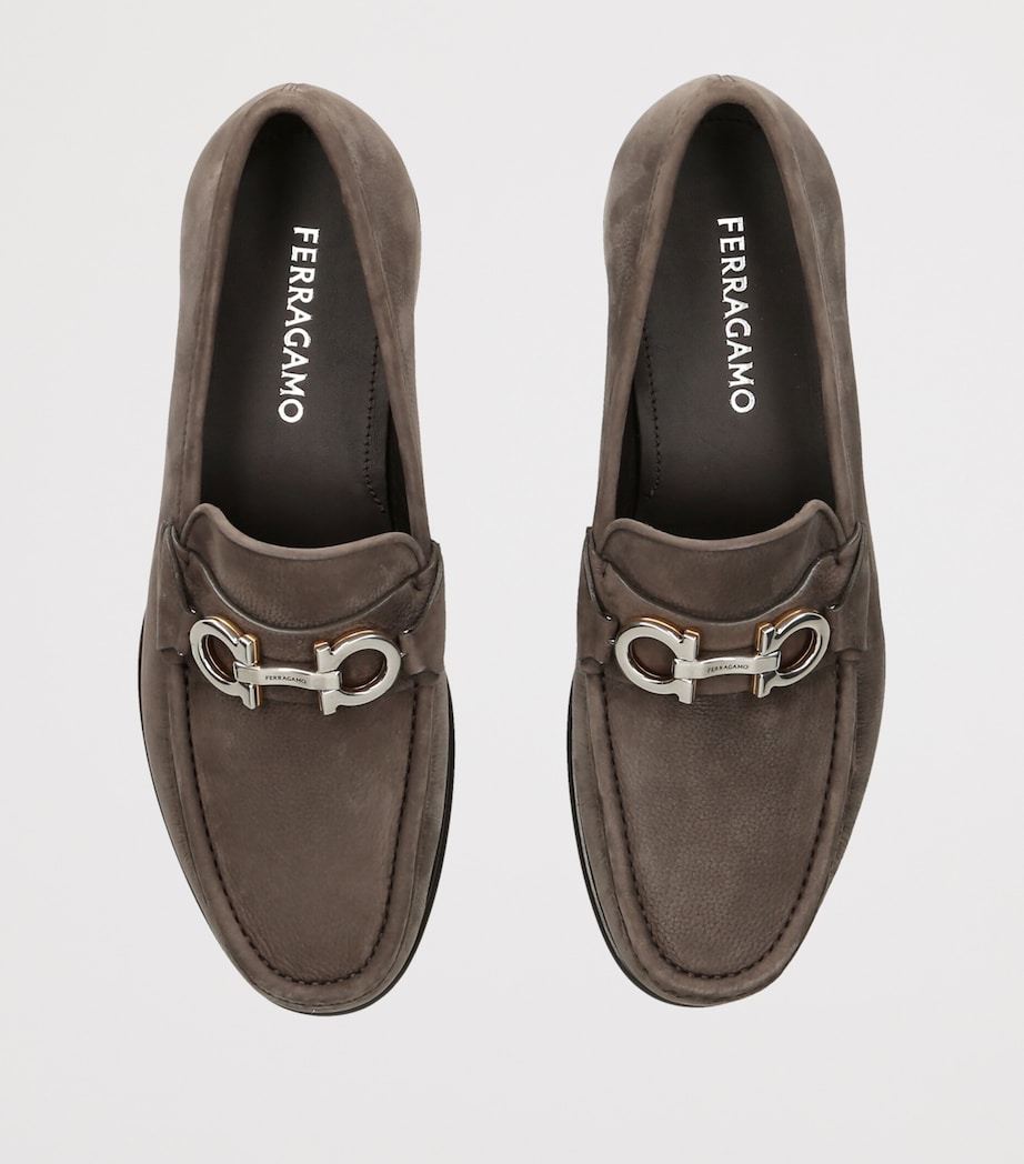 Salvatore Ferragamo Nubuck Leather Avril Loafers Brown Image 4