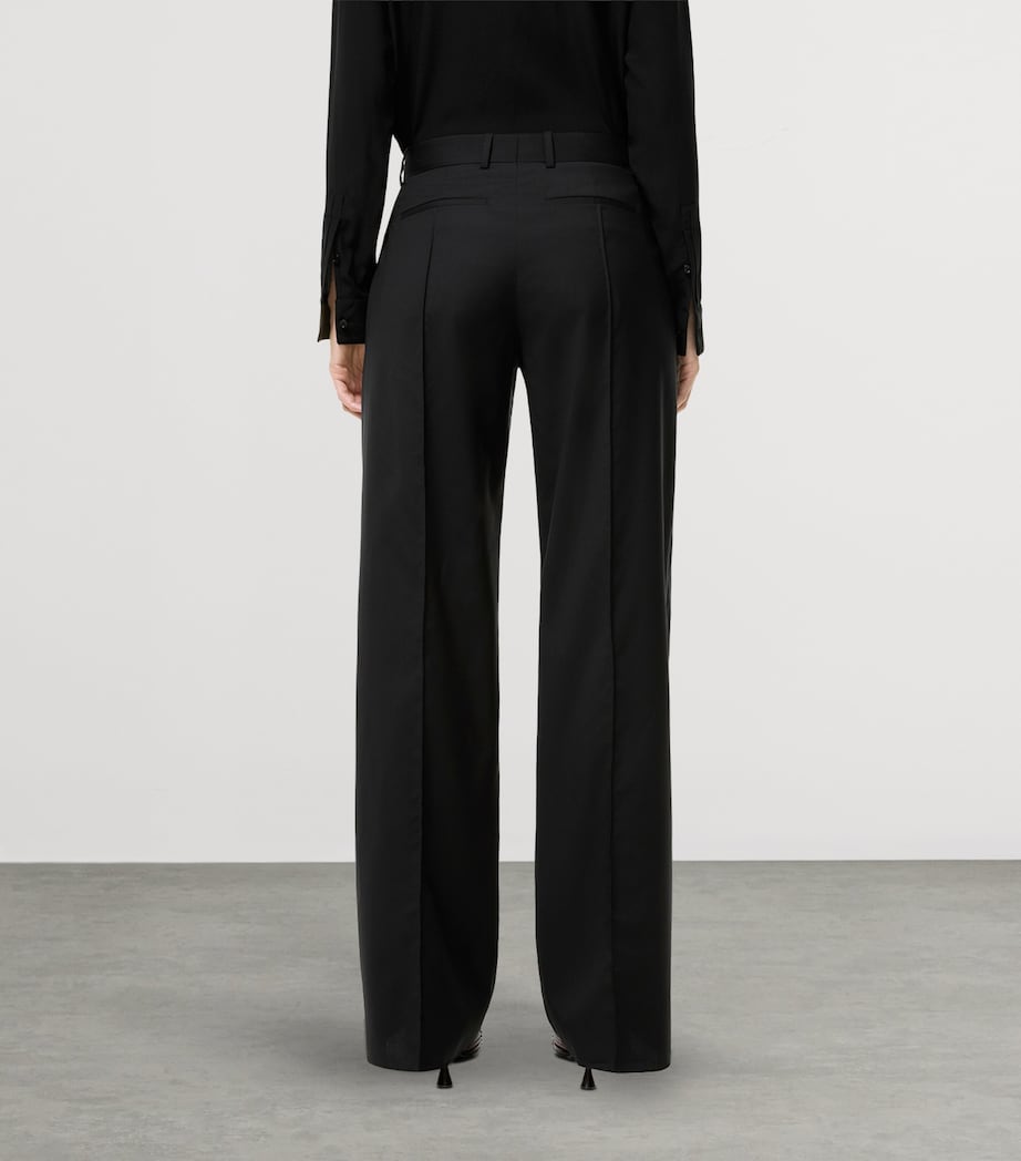 Burberry Womens Wool Tailored Trousers Black Image 3
