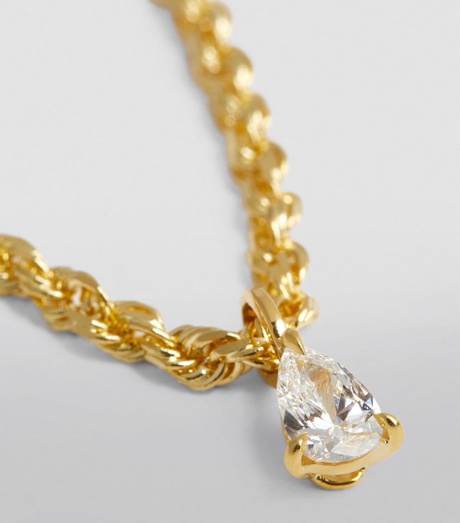 Yellow Gold and Pear Diamond Chain Necklace YELLOW GOLD Image 5