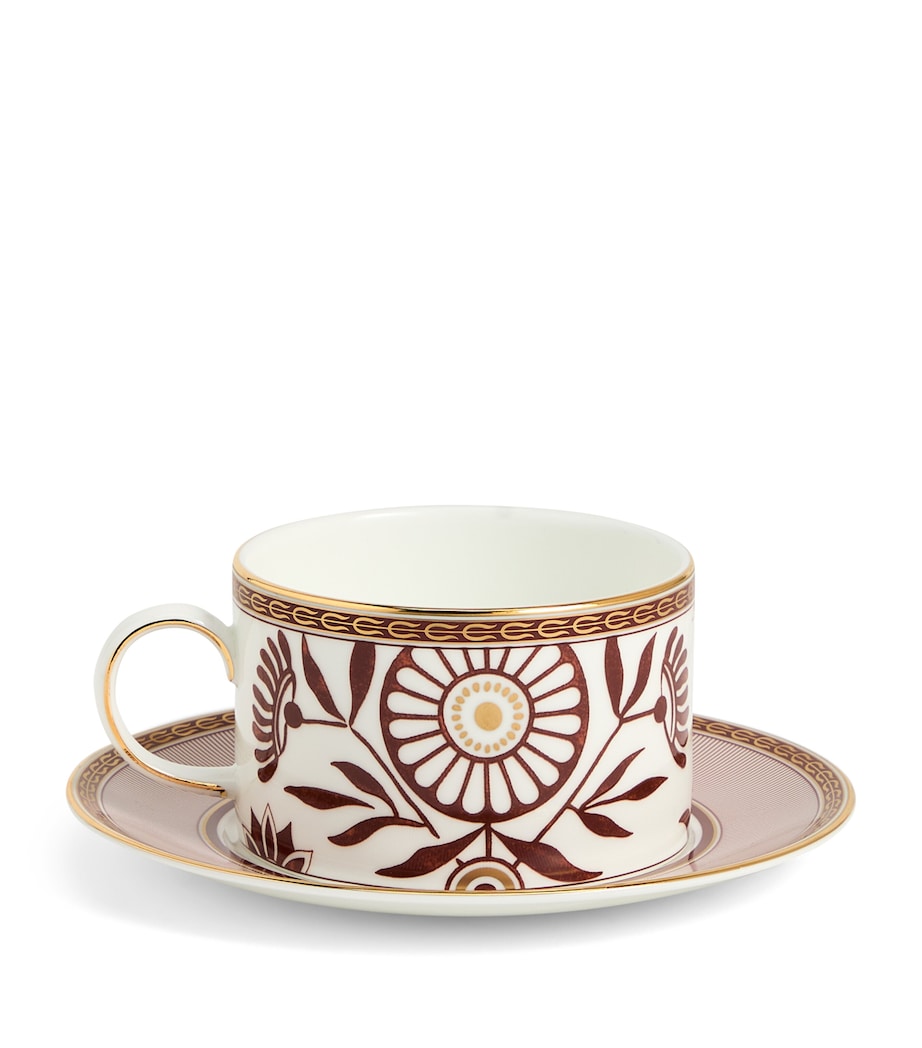 Bone China Red Splendour Teacup and Saucer RED Image 3